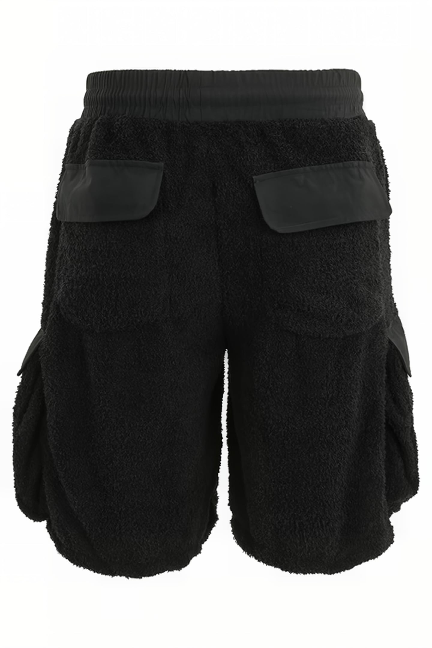 TERRY FABRIC CARGO SHORTS WITH NYLON INSTERTS BLACK 5