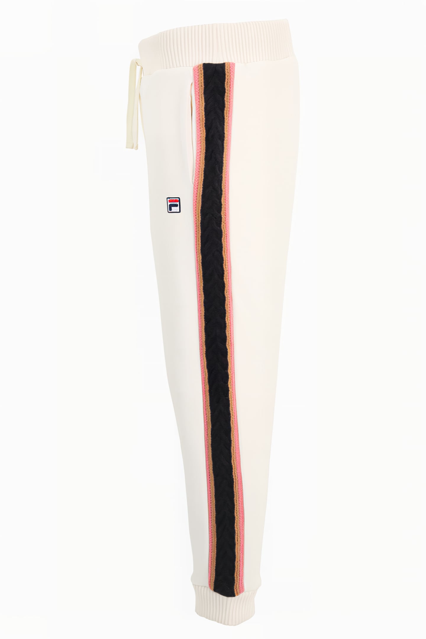 CUFFED SWEATPANTS WITH BRAID DETAIL WHITE / NAVY / PINK 3
