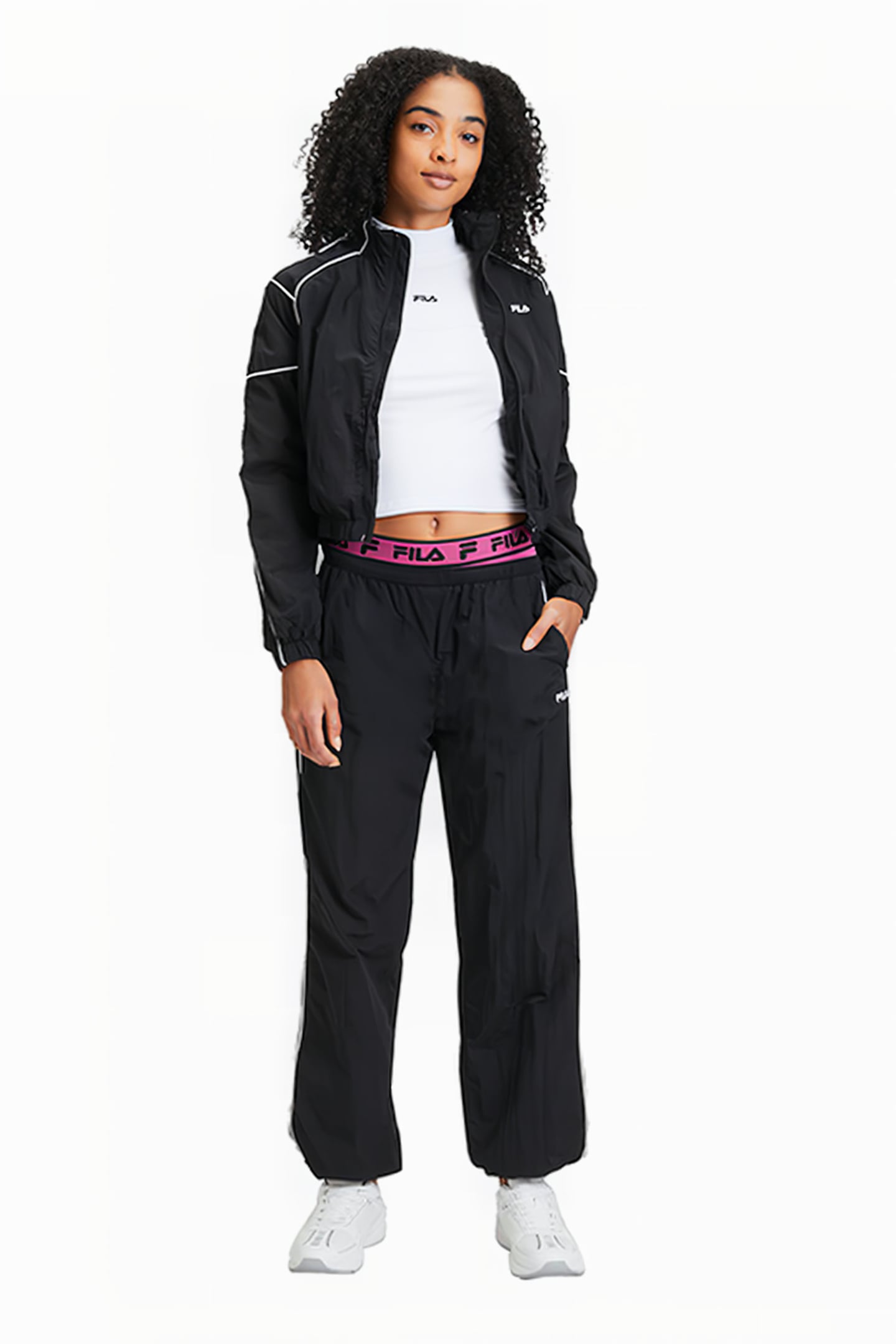 LAPLACE LOW WAIST OVERSIZED TRACK PANTS BLACK 3