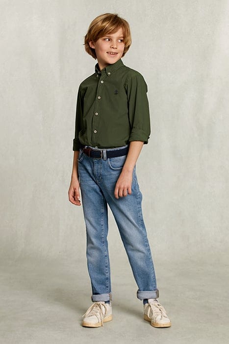 CUSTOM FIT POPLIN SHIRT TEA KHAKI 3