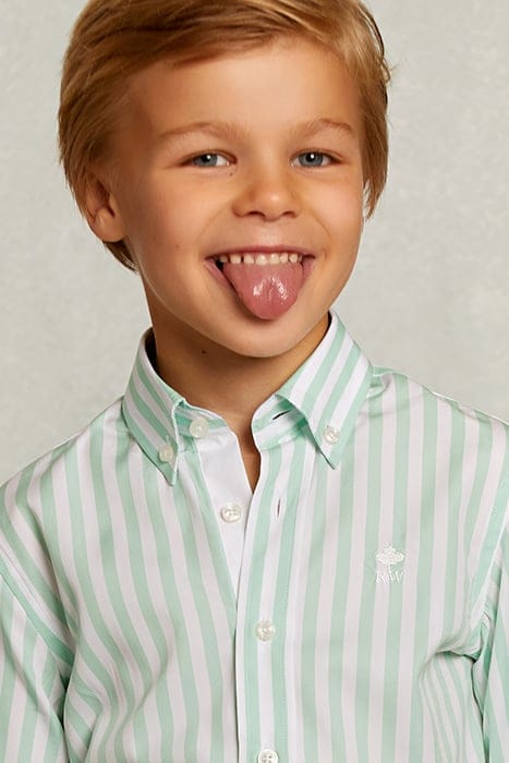 SLIM FIT STRIPED SHIRT GREEN/WHITE GREEN 4