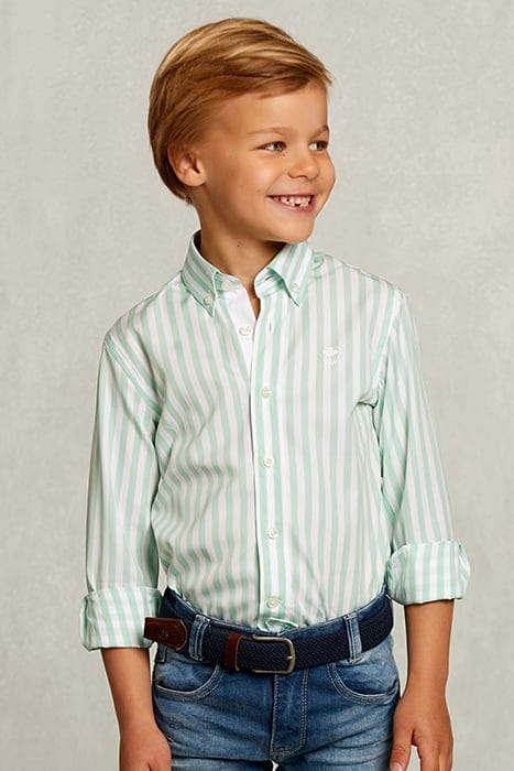 SLIM FIT STRIPED SHIRT GREEN/WHITE GREEN 1