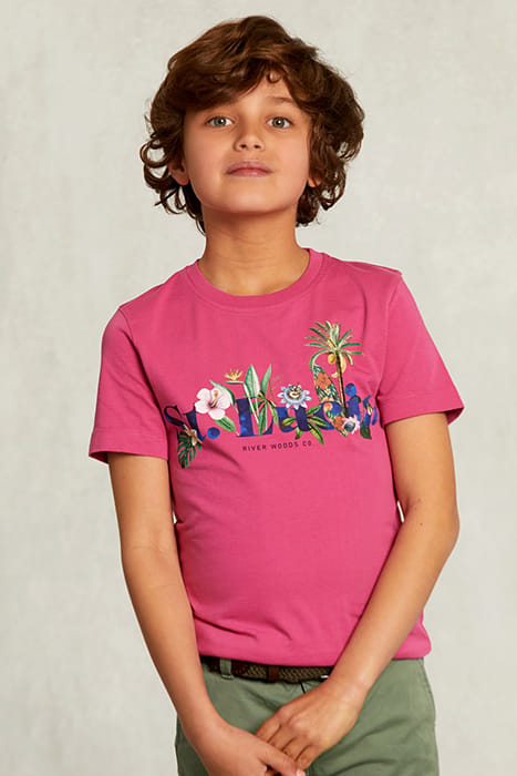 NORMAL FIT BASIC T-SHIRT IN AMARANTH PINK 1