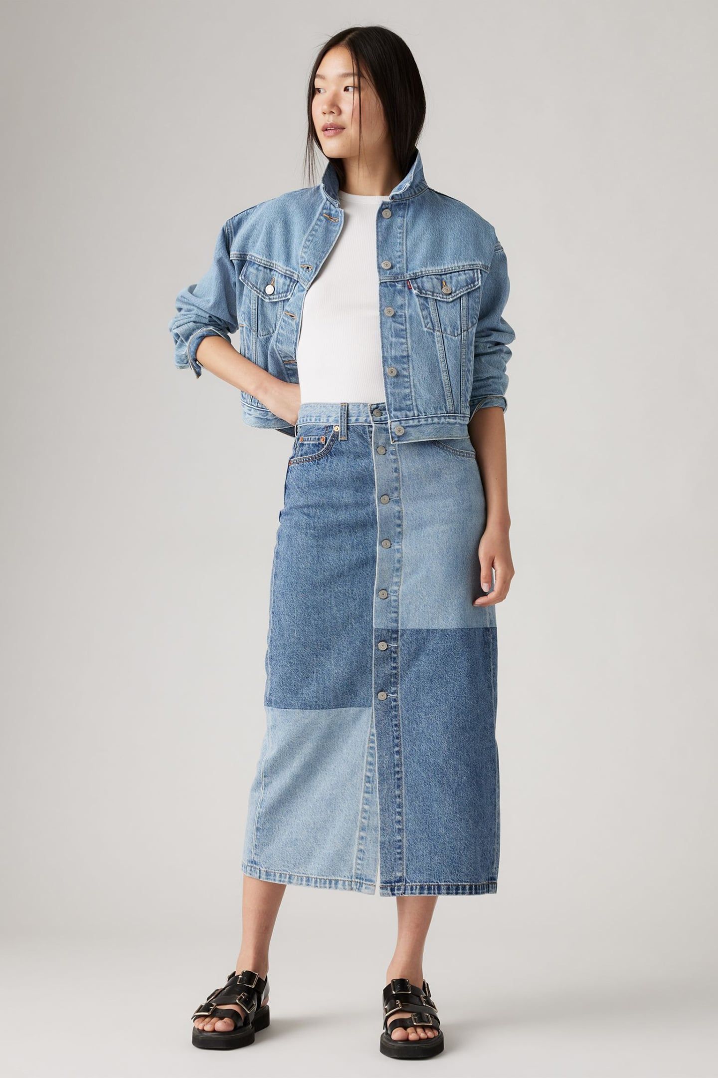 BUTTON MIDI SKIRT 6