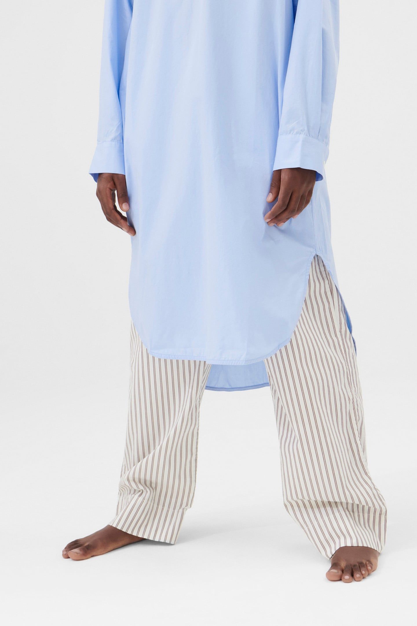 UNISEX POPLIN, NIGHT SHIRT SHIRT BLUE 1