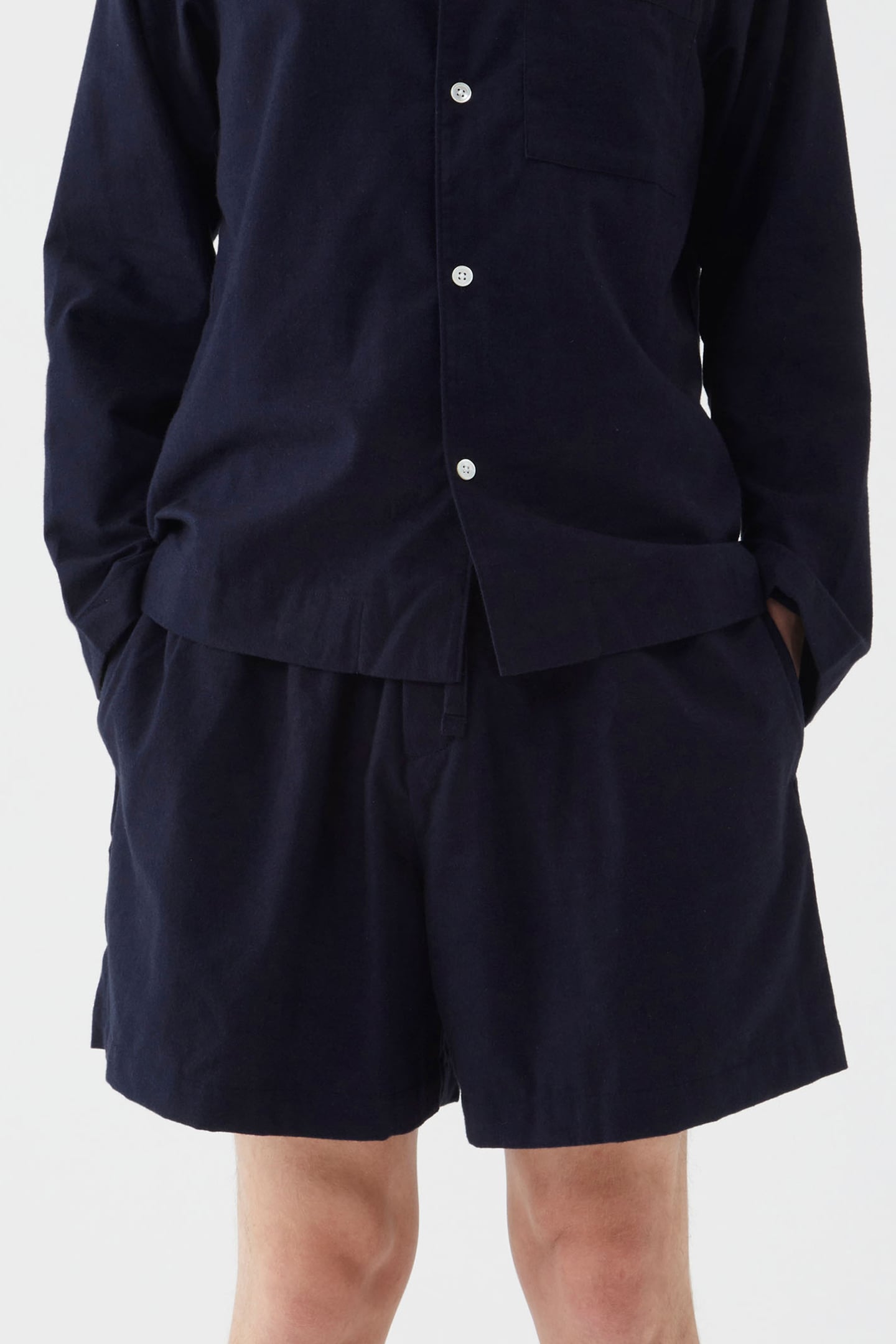 UNISEX FLANNEL, PYJAMAS SHORTS MIDNIGHT BLUE 1