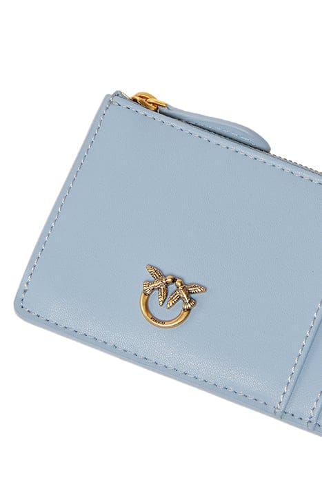 AIRONE CARDHOLDER SHEEP NAPPA LIGHT BLUE-ANTIQUE GOLD 4