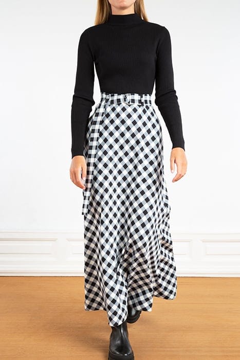 SKIRT CHECK BIAS BLACK/ECRU 1