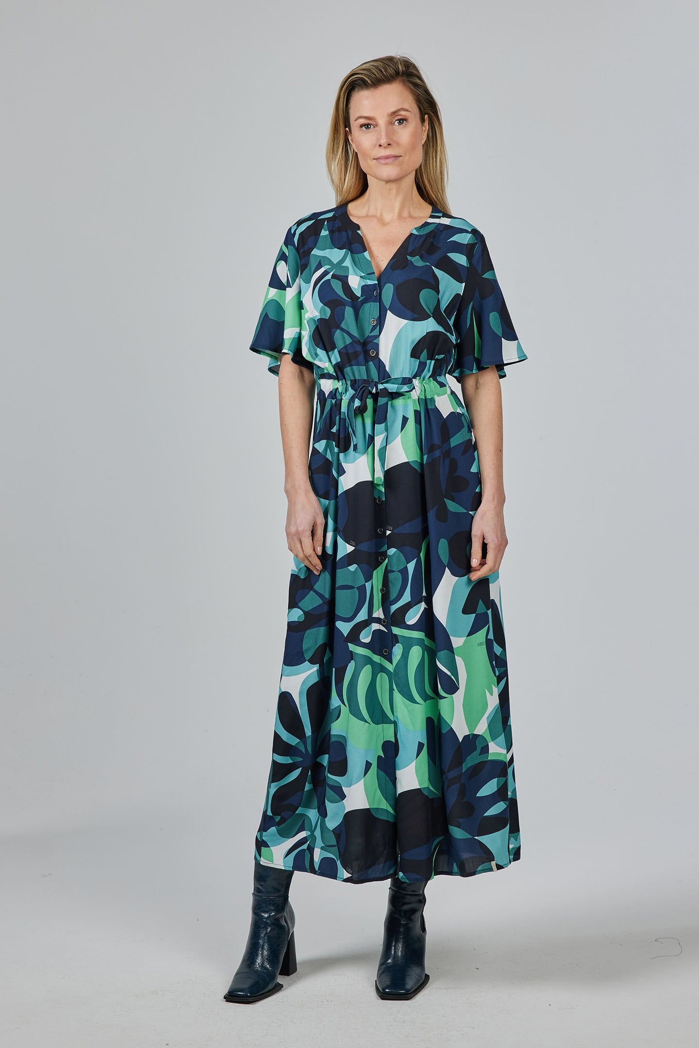 DRESS NOVA OFFWHITE WITH BLUE PLANES PRINT 1