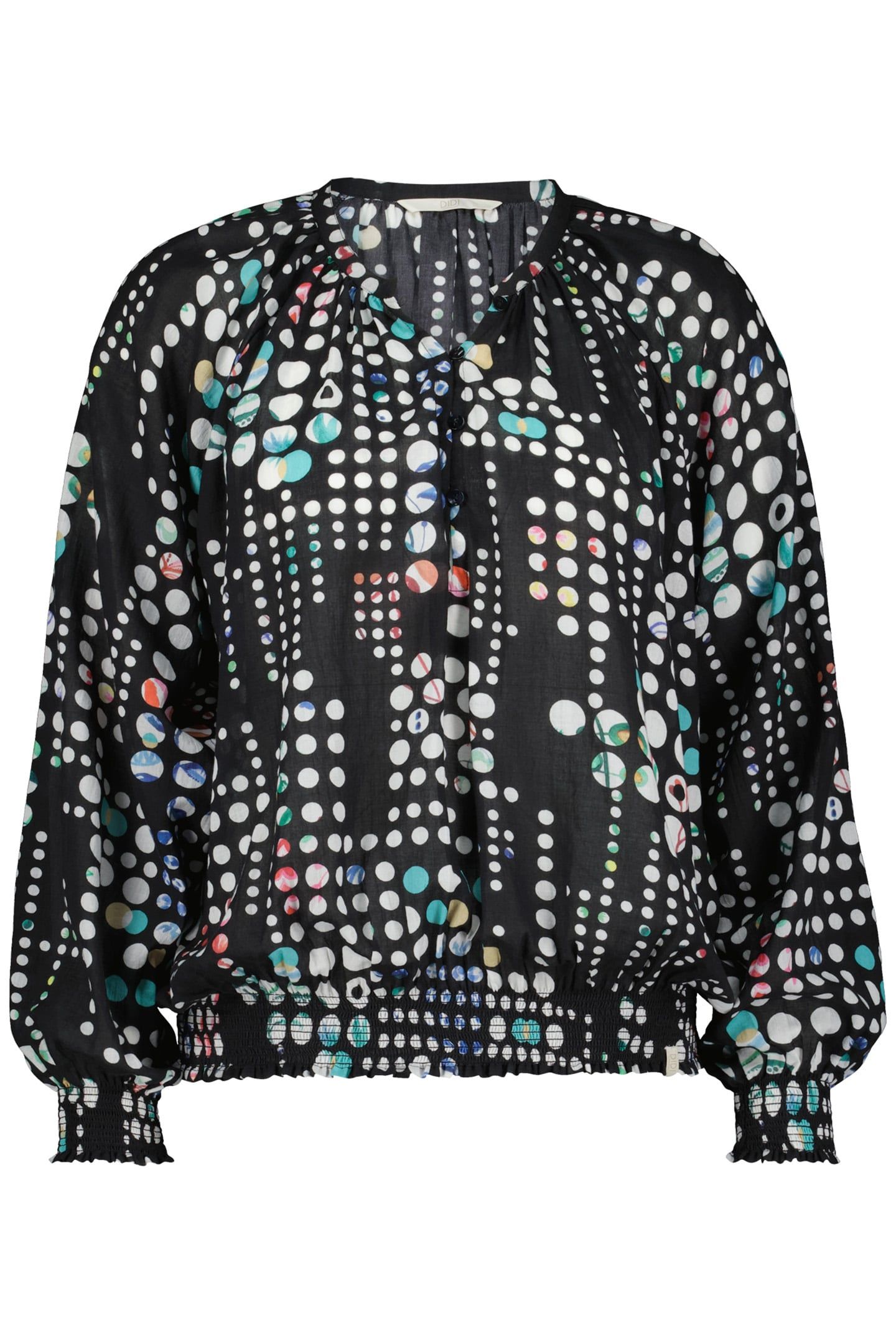 BLOUSE LIMA BLACK WITH SECRET DOT PRINT 4