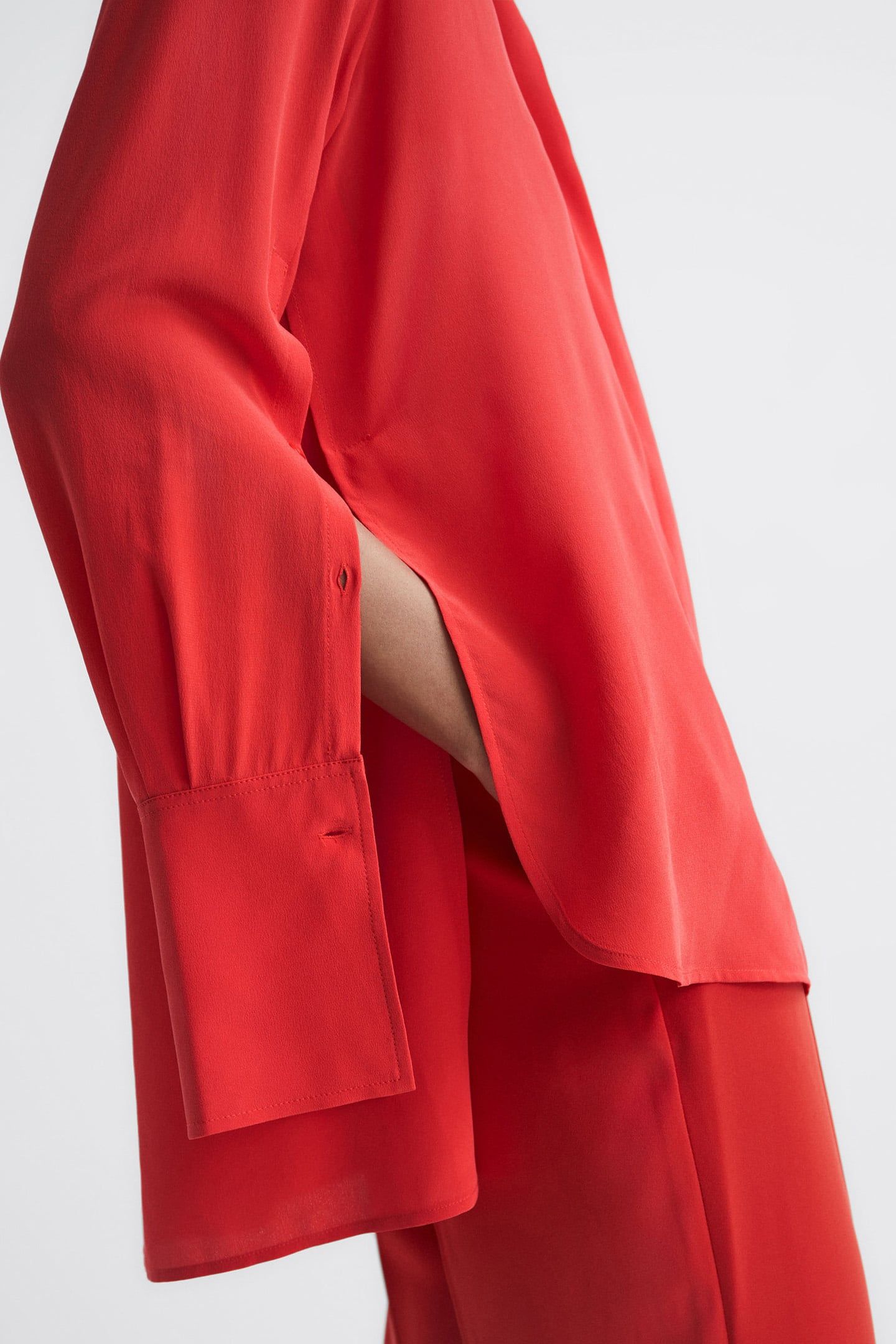 KIA MATTE SILK BLOUSE — CORAL 8