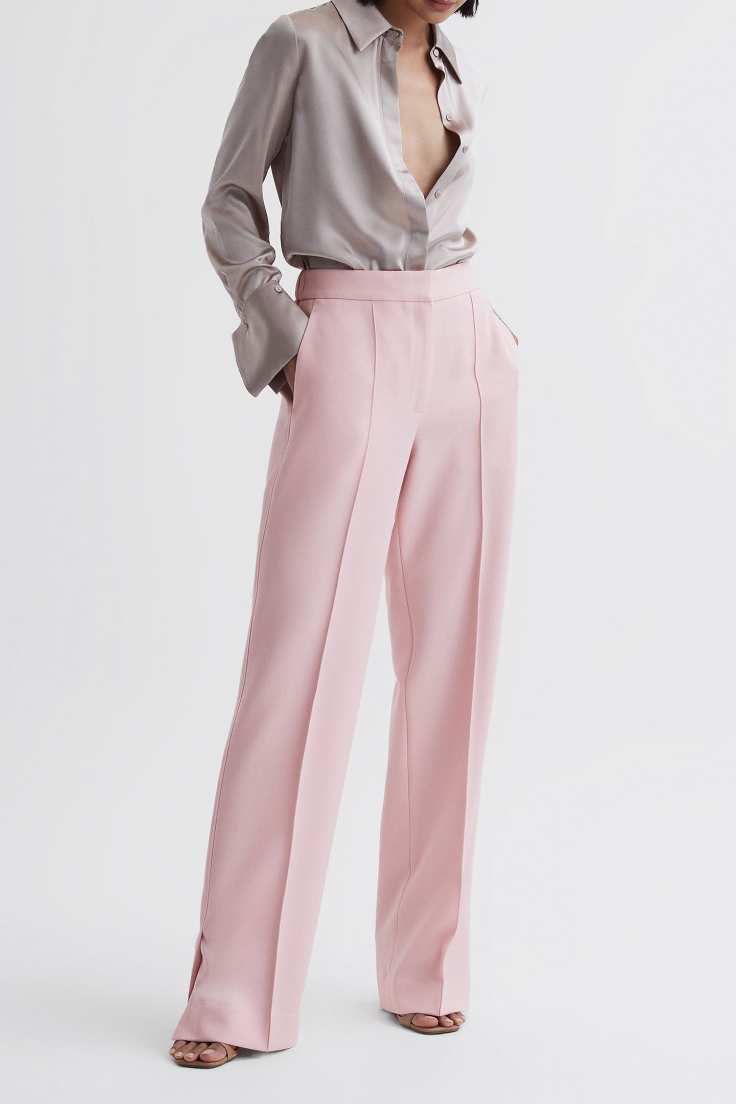 MARINA WIDE-LEG TROUSER — OC PINK 1