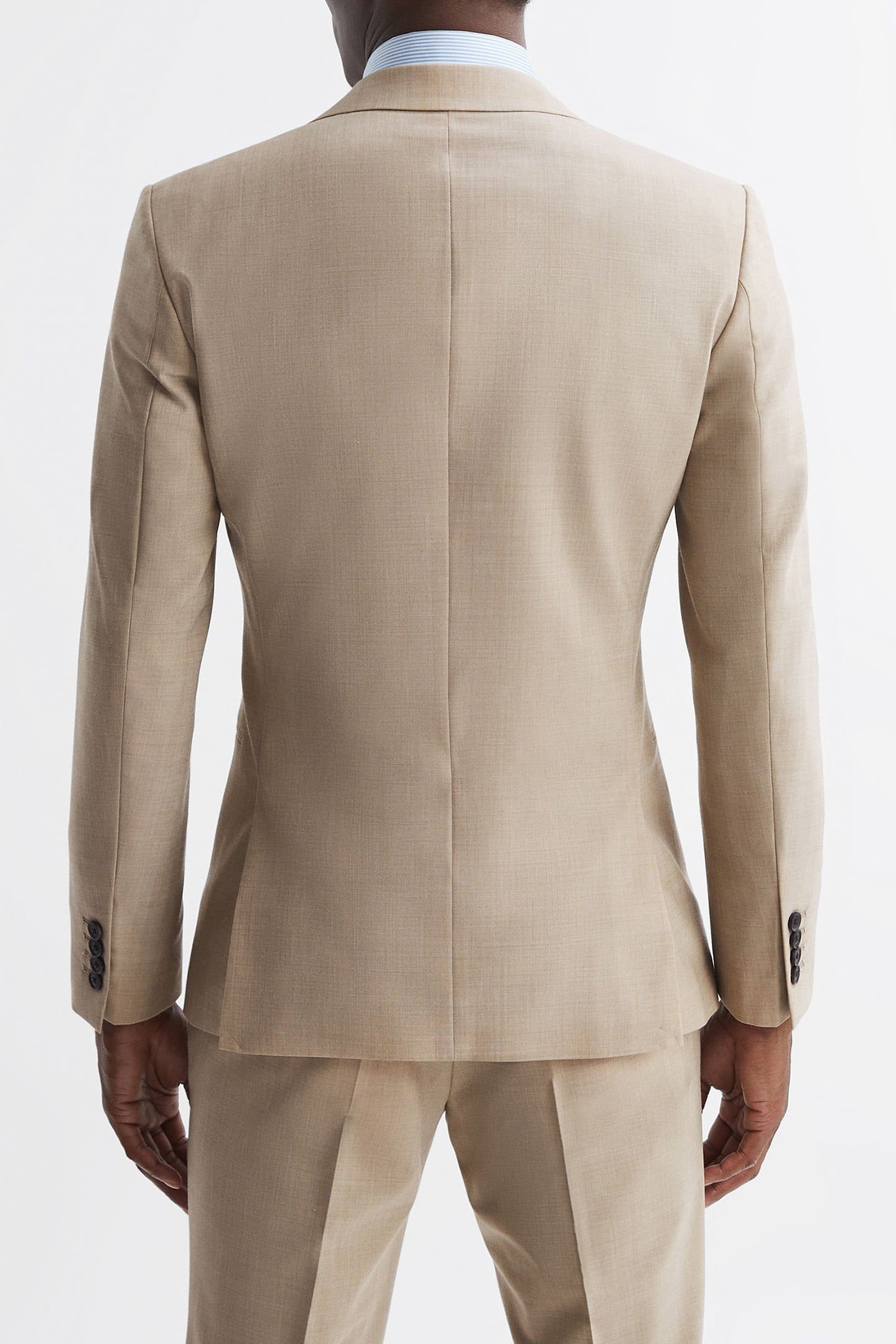 SB 1B PEAK WOOL BLAZER — OATMEAL 2
