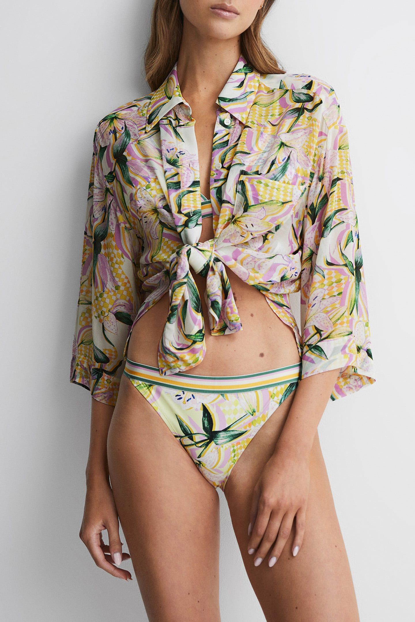 PRINT TRIM BIKINI BOTTOM — MID RISE 1
