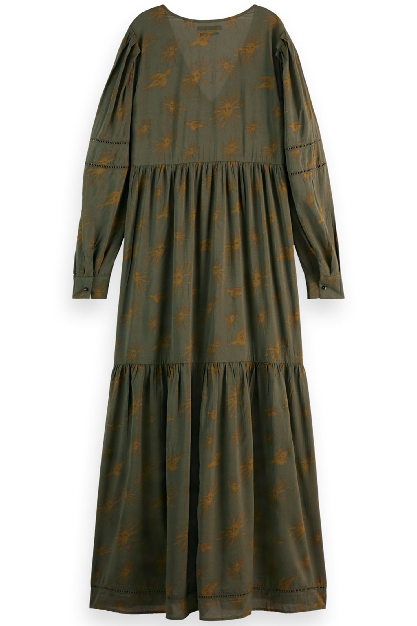 PRINTED MODAL MAXI DRESS MYSTIC SKY OLIVE 2