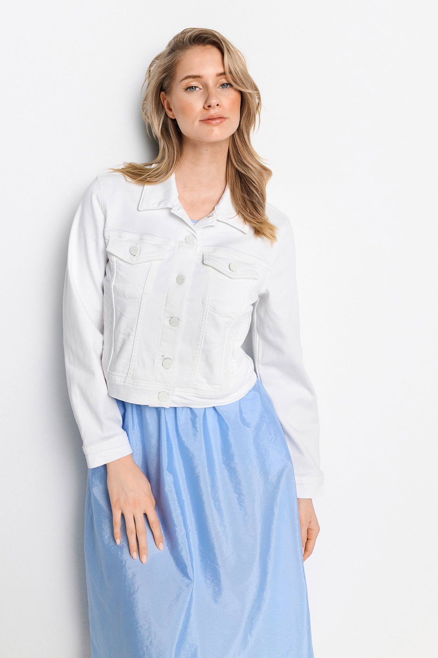 COLOURED DENIM JACKET WHITE 1