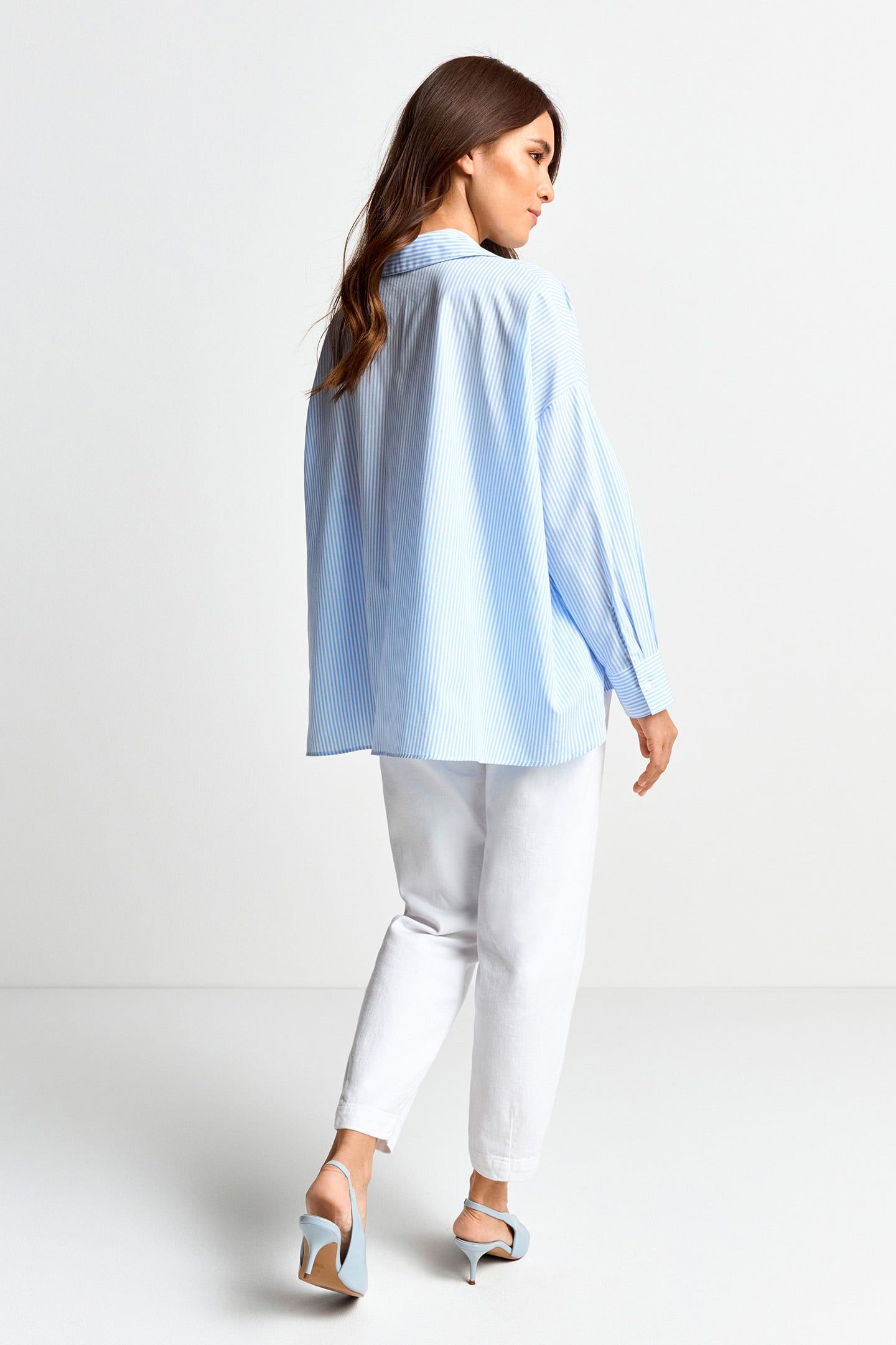OVERSIZED STRIPED BLOUSE ORGANIC COTTON BLUE 3