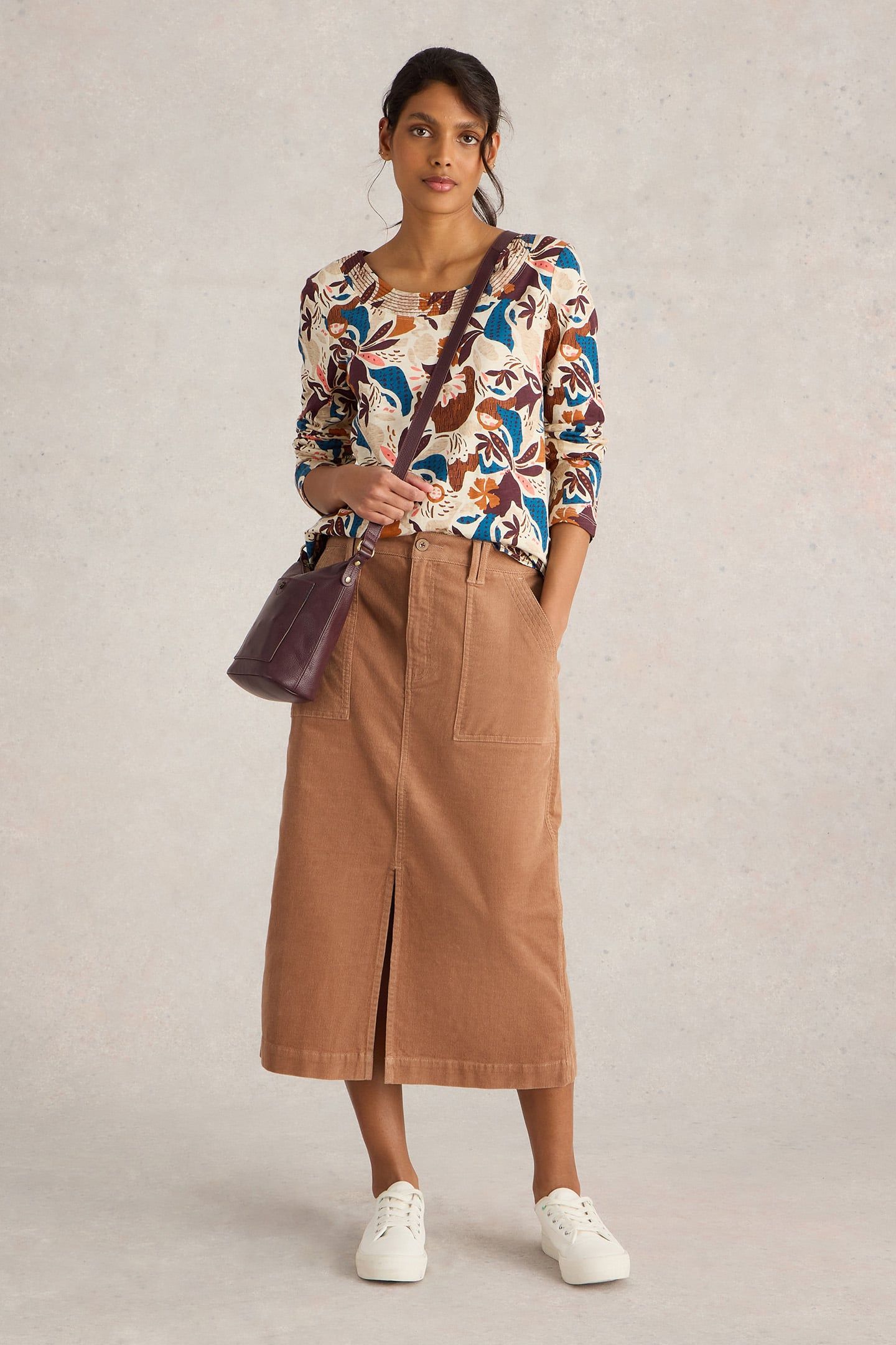 MAREN ORGANIC CORD SKIRT LIGHT NATURAL 3