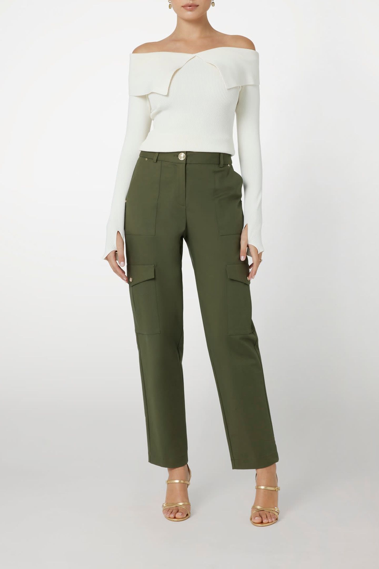 MARCIANO BY GUESS MONICA RIBBED LS TOP PALE PEARL 3