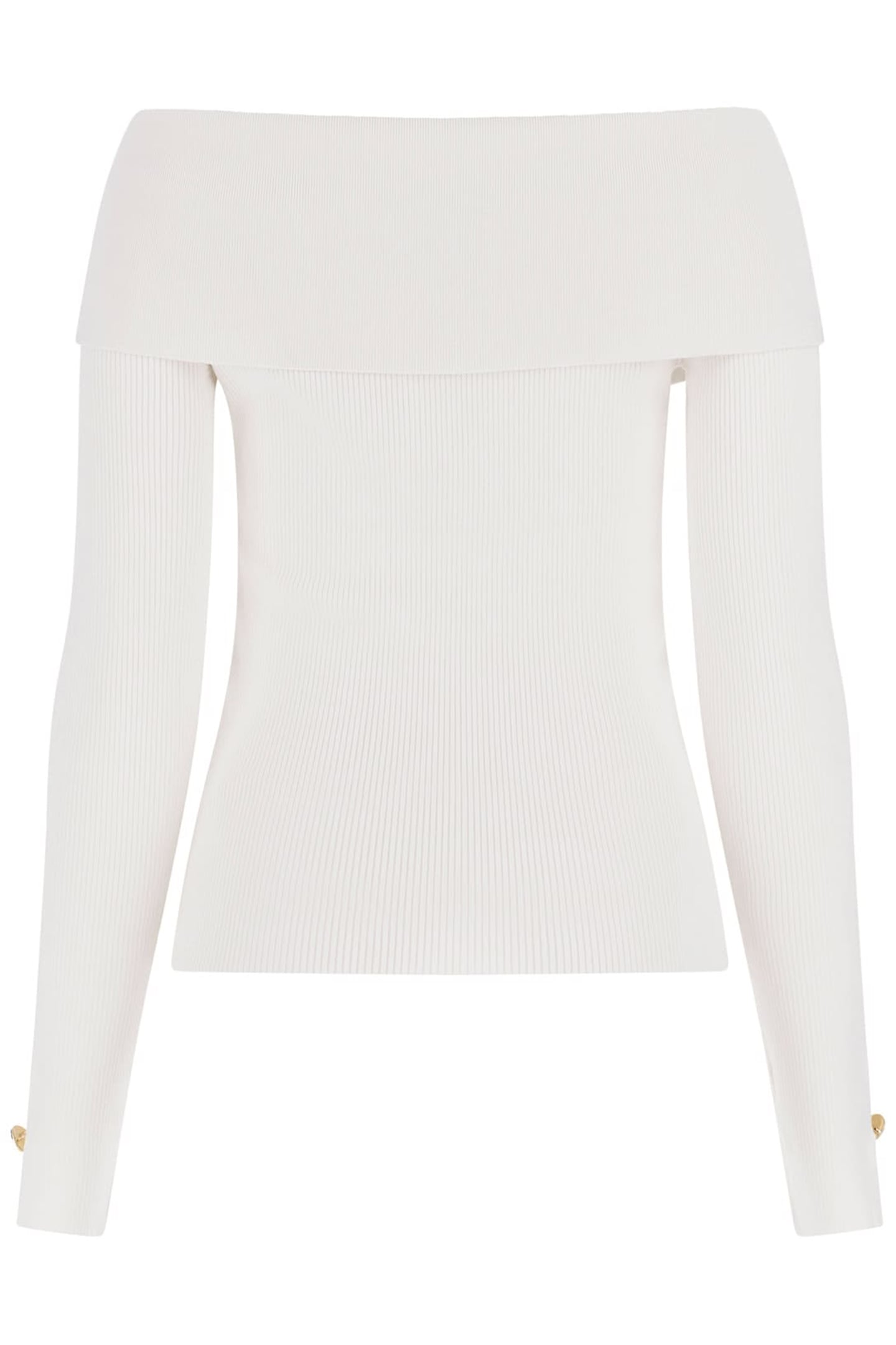 MARCIANO BY GUESS MONICA RIBBED LS TOP PALE PEARL 5