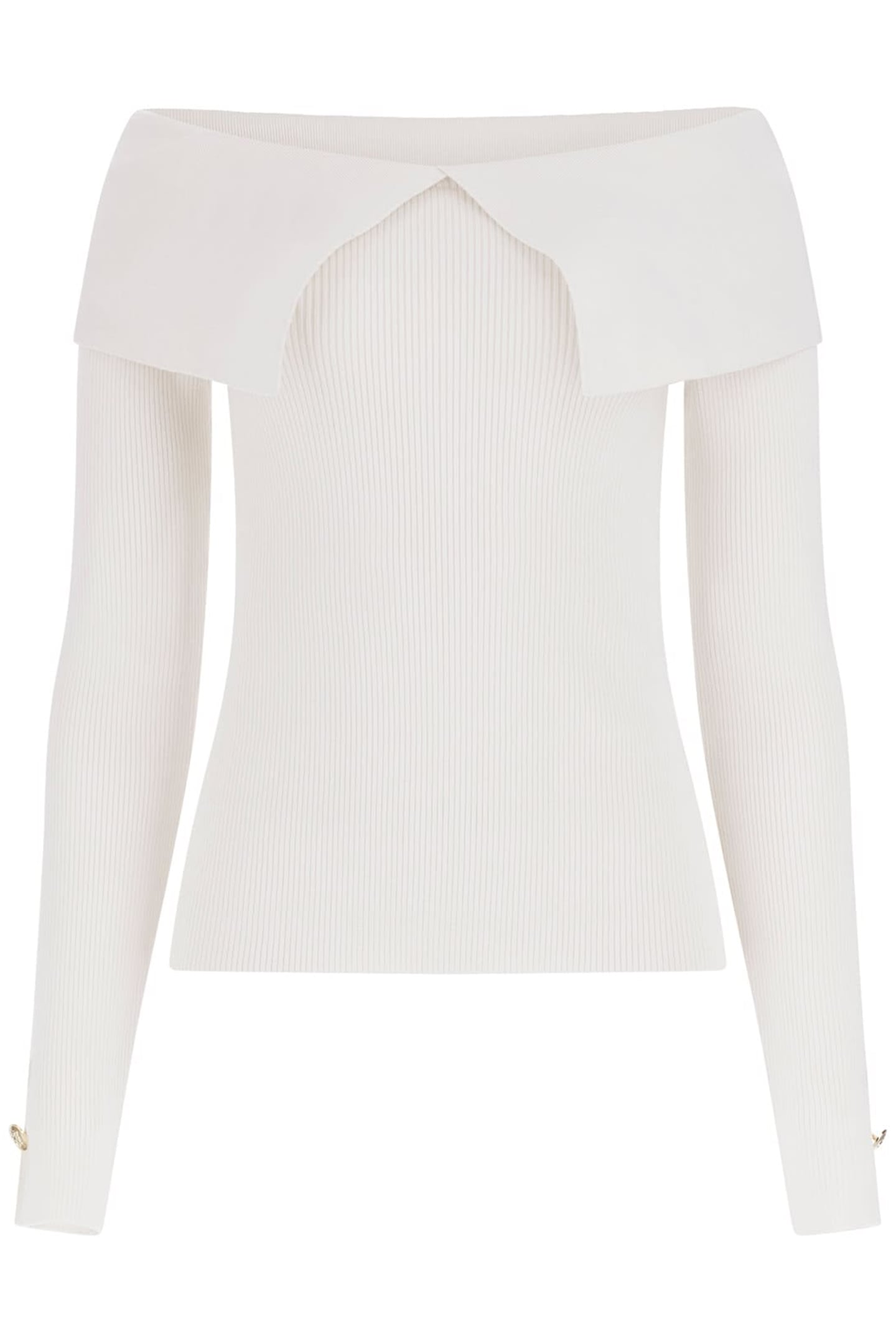 MARCIANO BY GUESS MONICA RIBBED LS TOP PALE PEARL 4