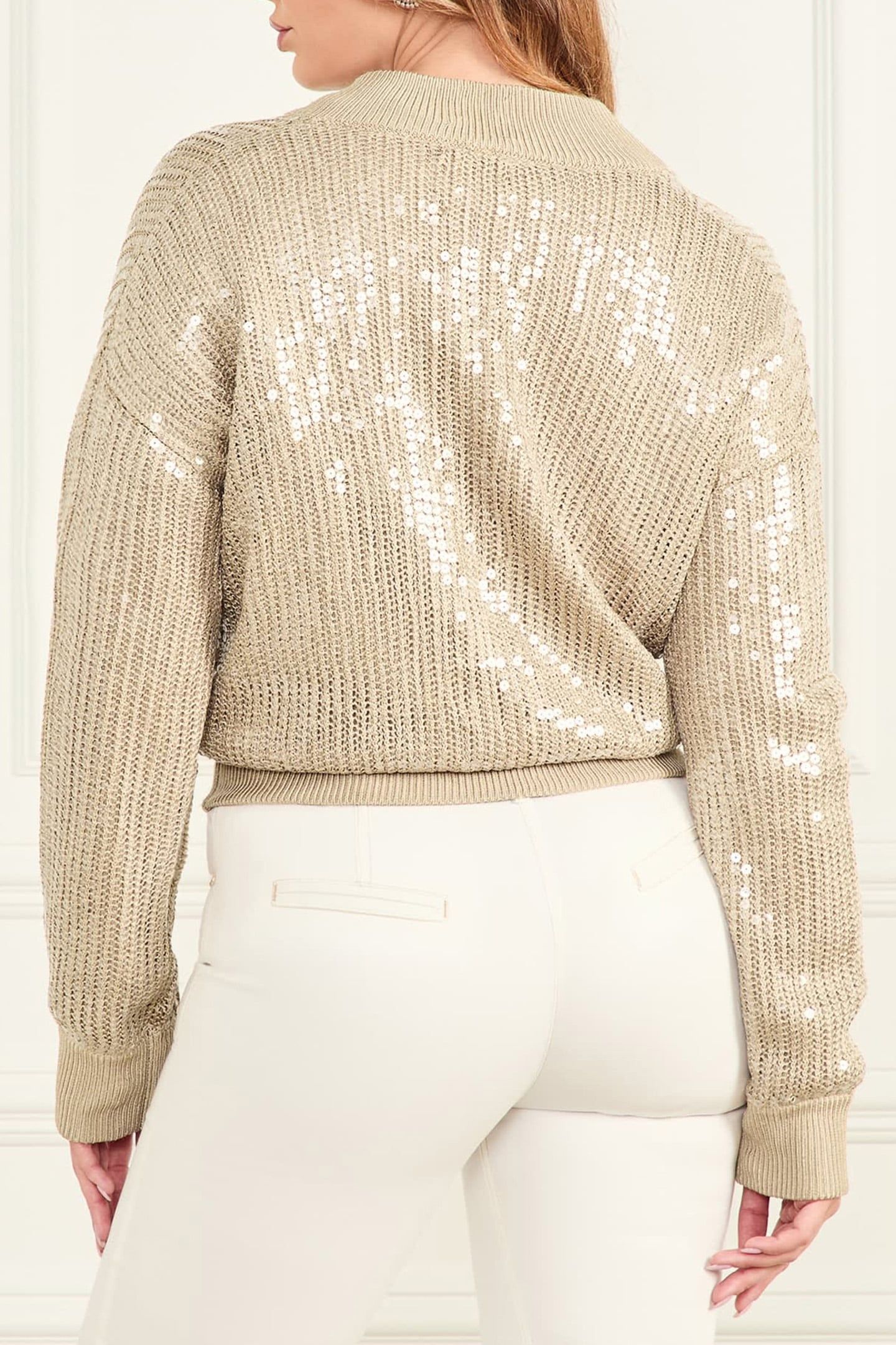 MARCIANO BY GUESS CLAUDIA SEQUINS SWEA HERB TAN MULTI 2