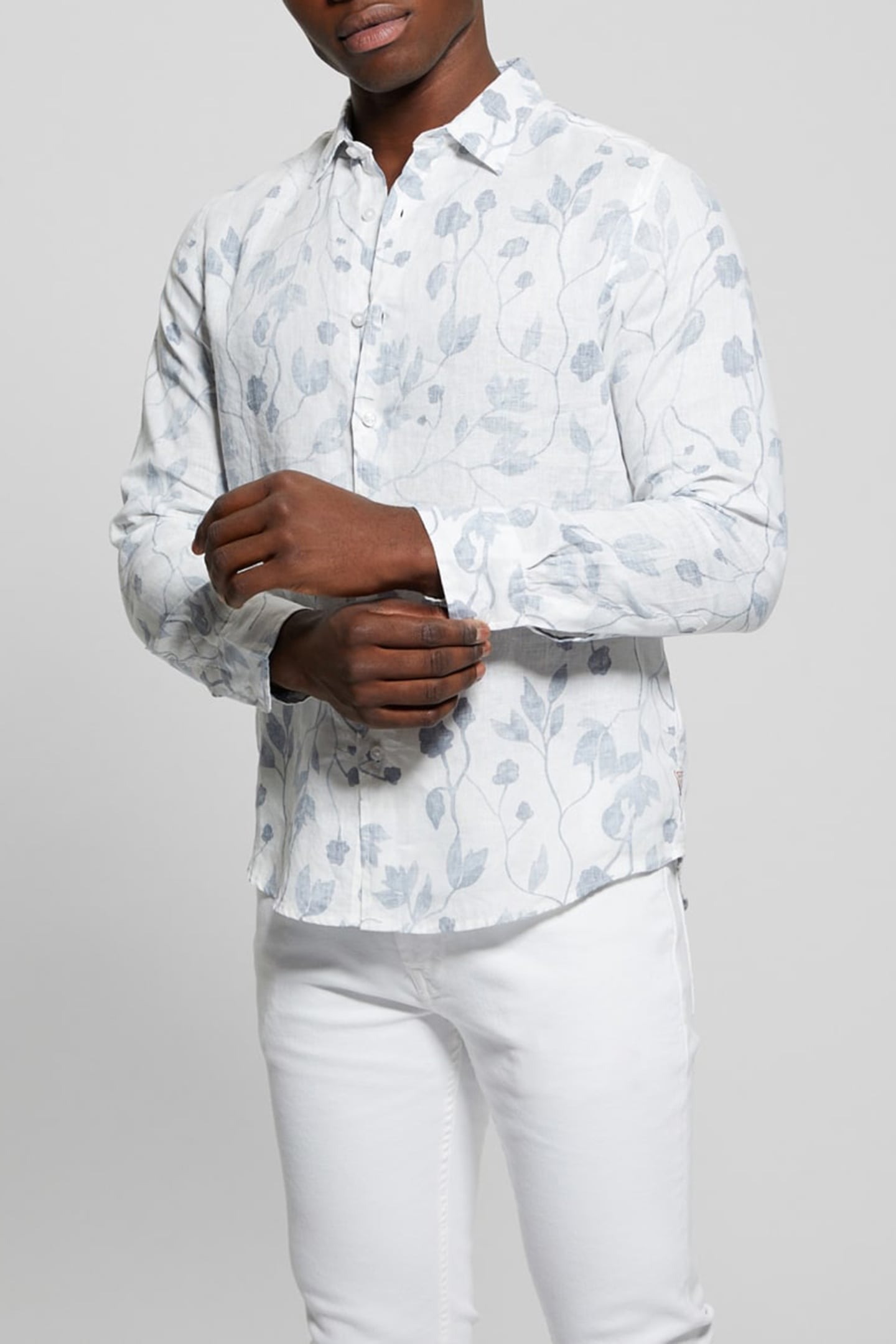 GUESS ECO LS LINEN WTRCOLOR VI WATER COLOR VINES BL 1