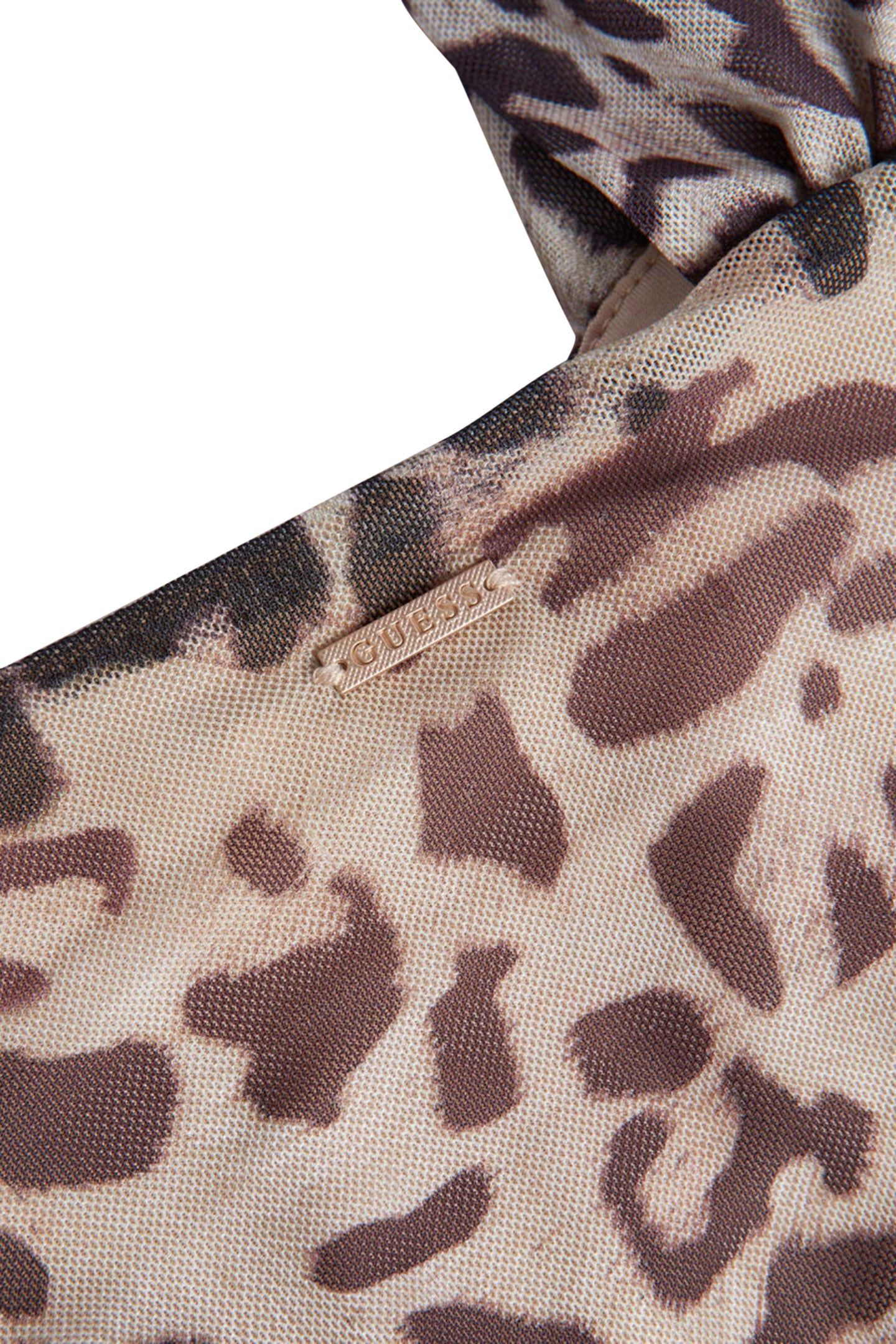 GUESS ECO SL TECLA BOW DRESS JAGUAR CAT PRINT 7