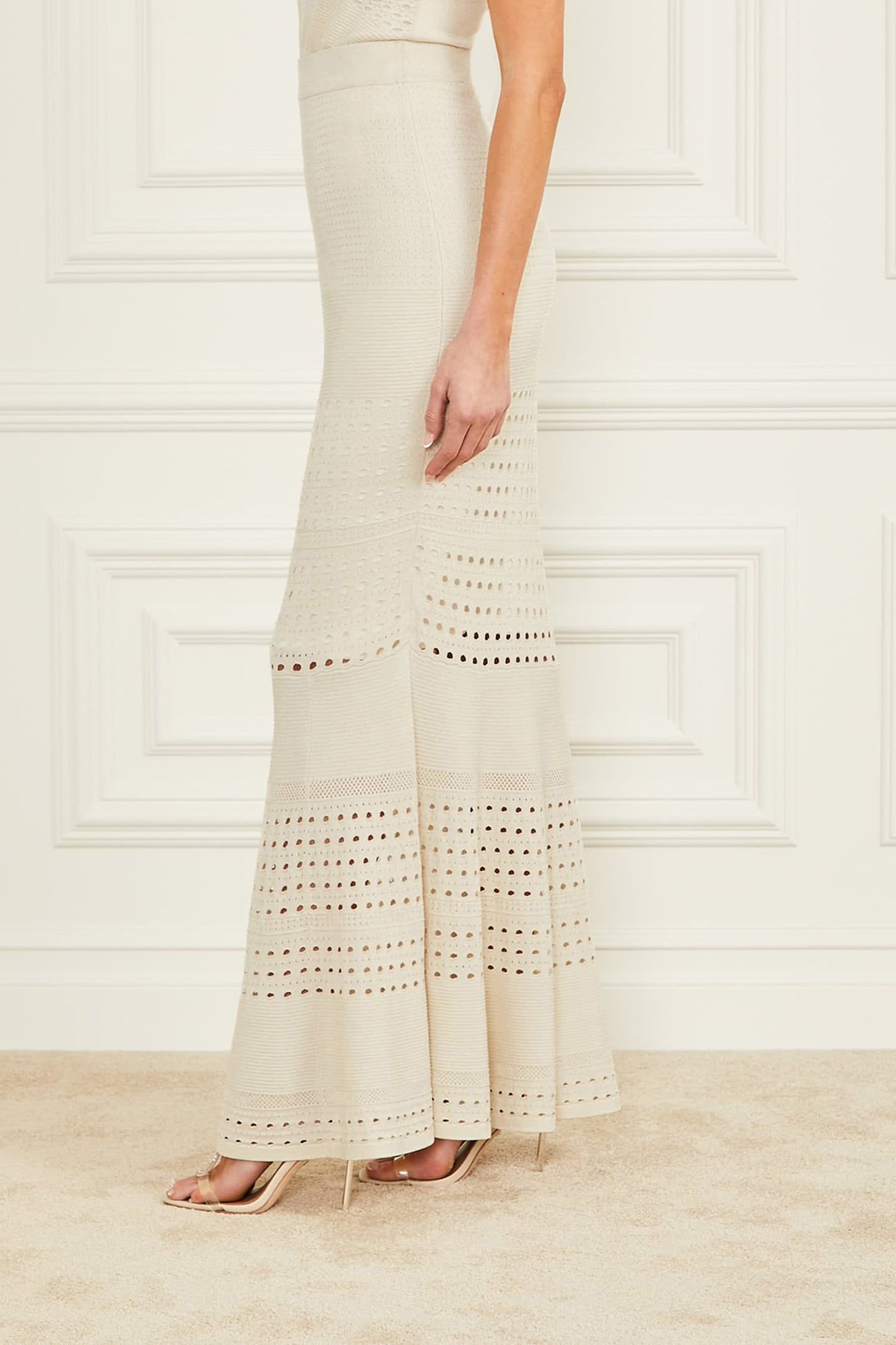 MARCIANO BY GUESS HENLEY LONG SKIRT PALE PEARL MULTI 5