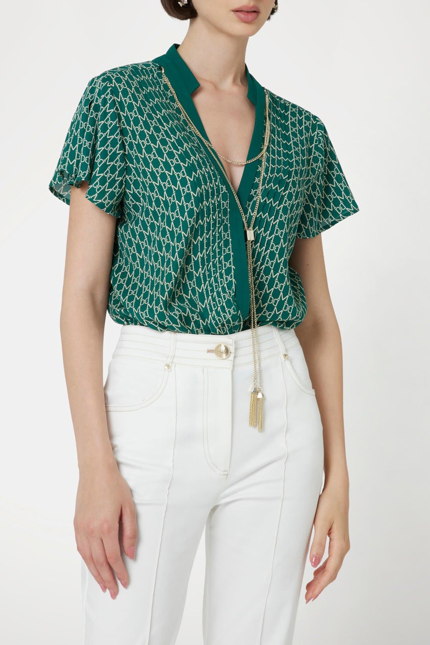 MARCIANO BY GUESS EDITH TOP NEW MONOGRAM GREEN 1