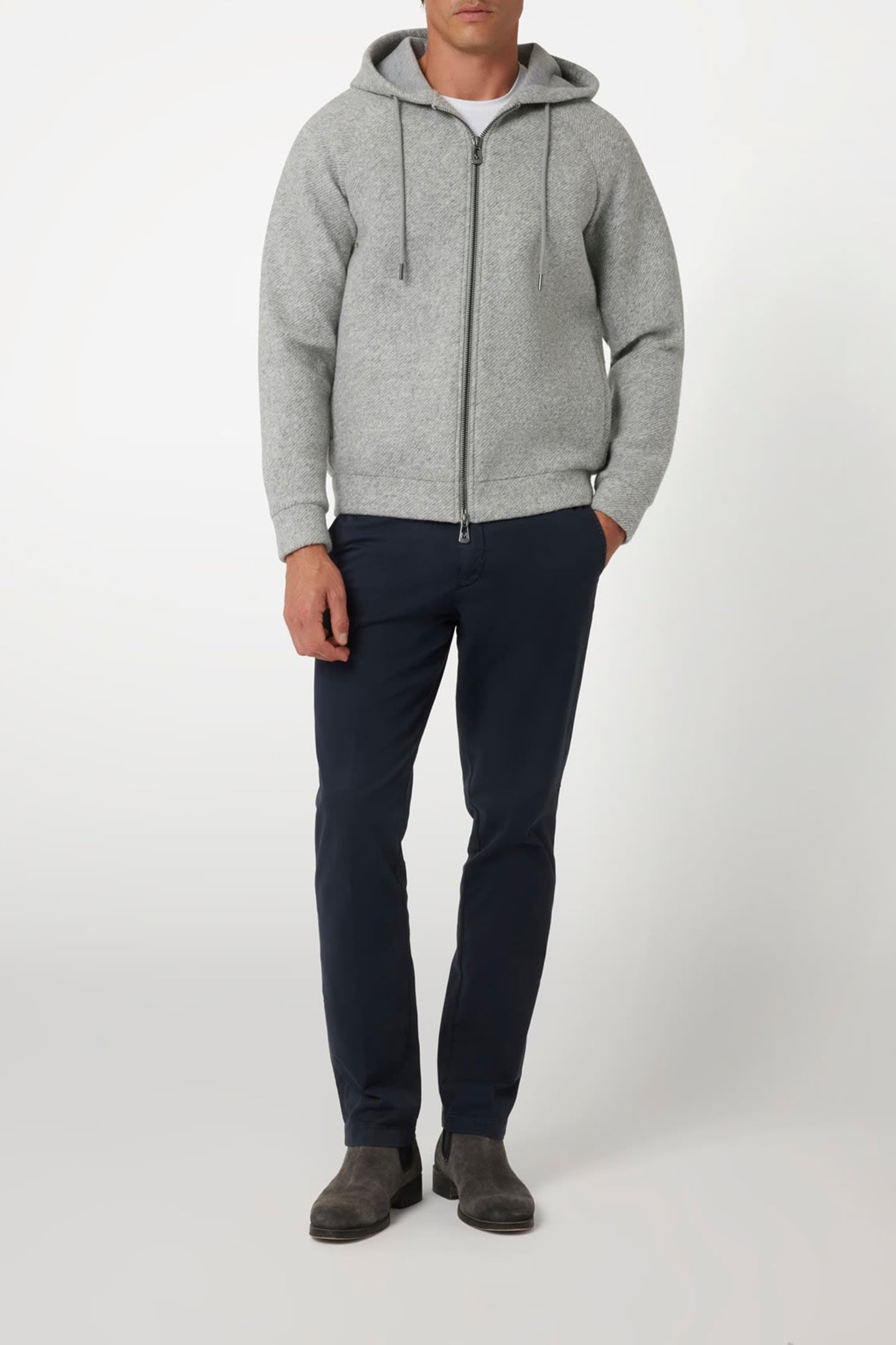 MARCIANO BY GUESS FULL ZIP HOODED FLEE LIGHT STONE HEATHER 3