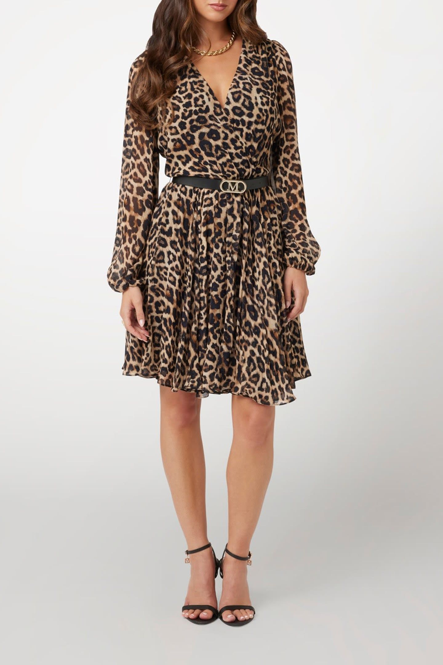 MARCIANO BY GUESS EMMA LS SHORT DRESS GLAM LEOPARD 3