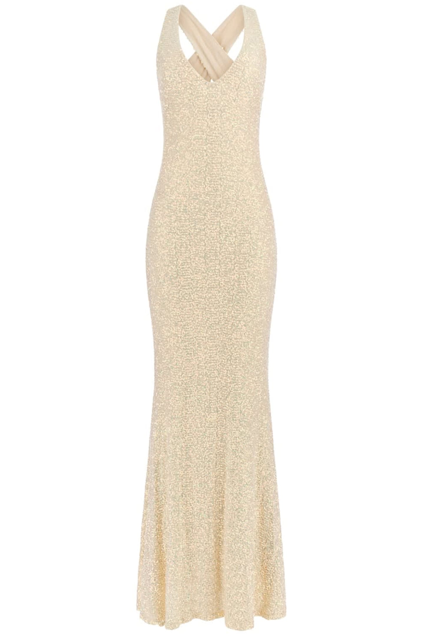 MARCIANO BY GUESS MELDON GOWN PALE PEARL MULTI 3