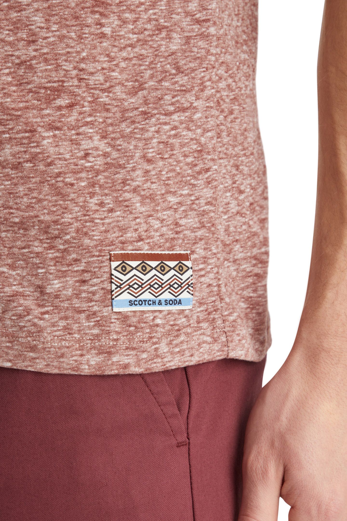 REGULAR FIT MELANGE T-SHIRT WINE 8