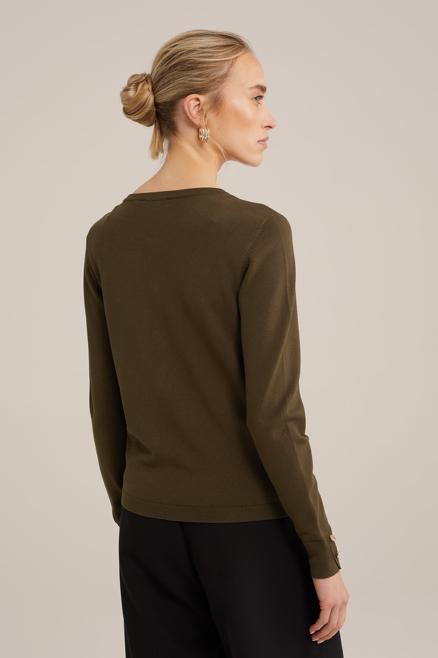 KNITTED CARDIGAN ARMY GREEN 2