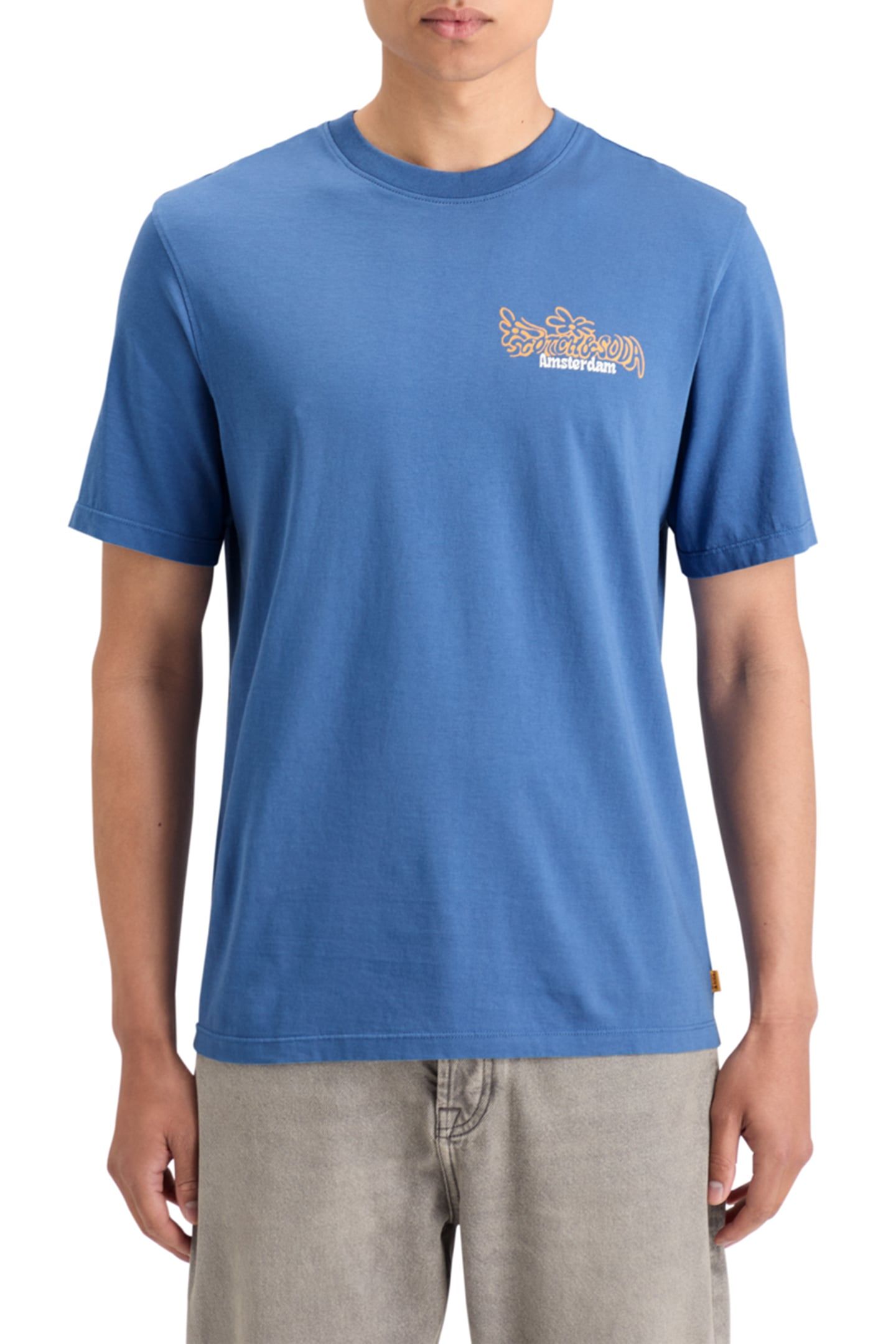 REGULAR FIT FRONT BACK ARTWORK T-SHIRT SMART BLUE 1