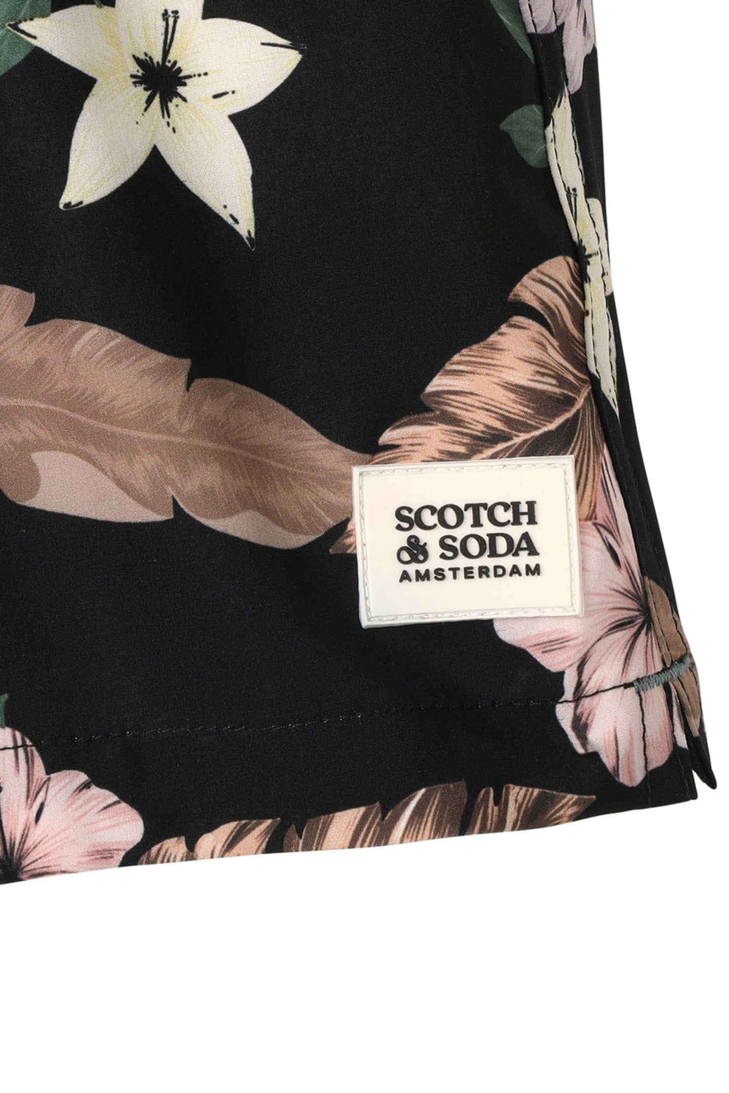 NOSTALGIA FLORAL SWIM TRUNK BLACK GREY 5