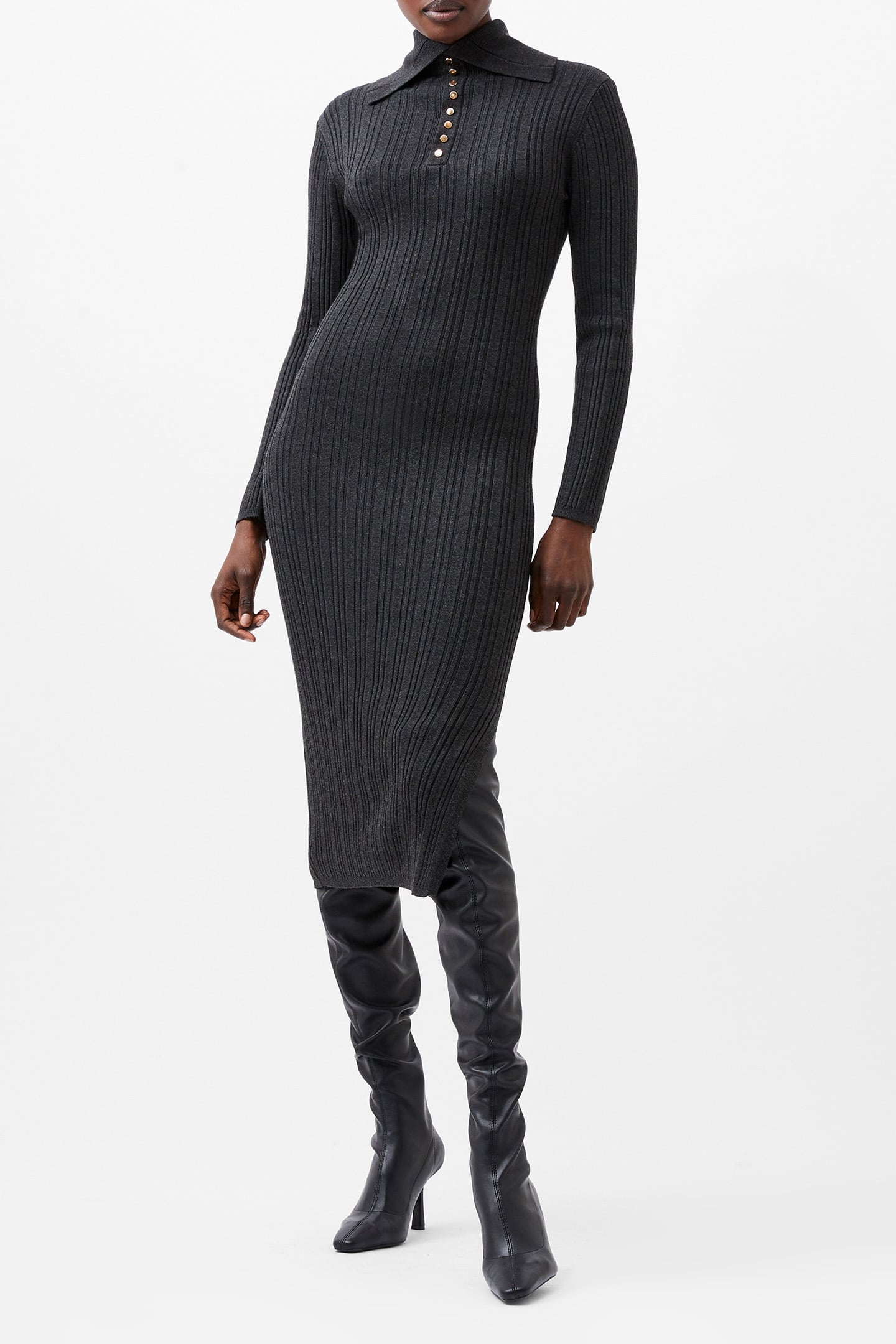 NIA MARI DRESS CHARCOAL MEL 1