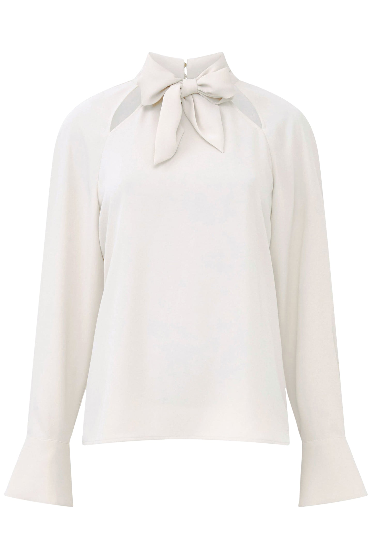 CARMEN CREPE TIE BLOUSE CLASSIC CREAM 4