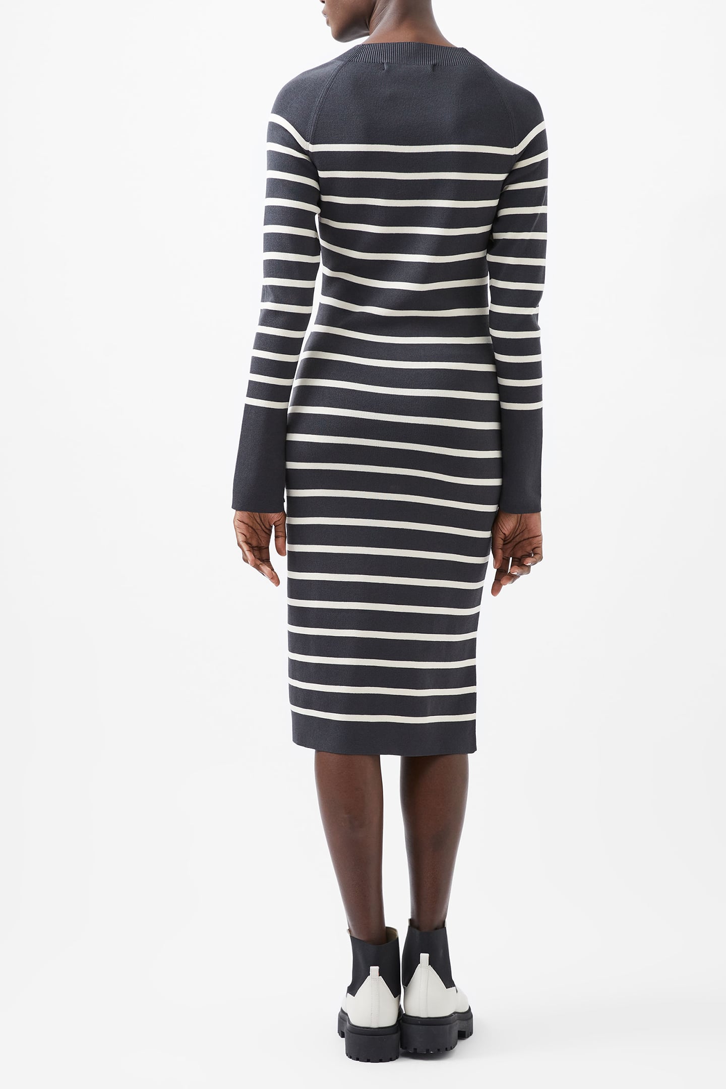 MILENA STRIPED KNIT DRESS MOONLESS/CREAM 3