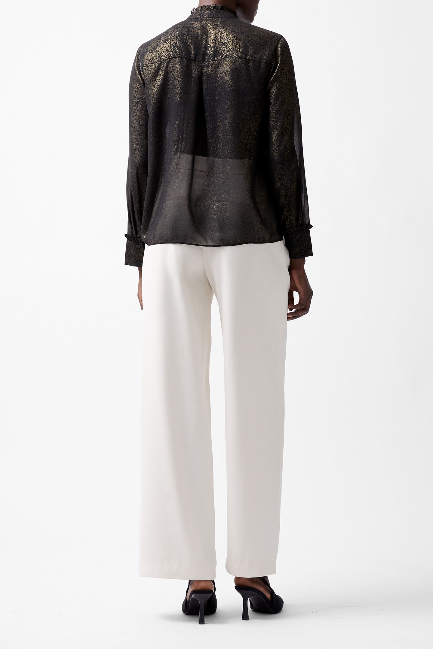 ALINA FOIL GGT L/S TOP BLACK/BRONZE 2