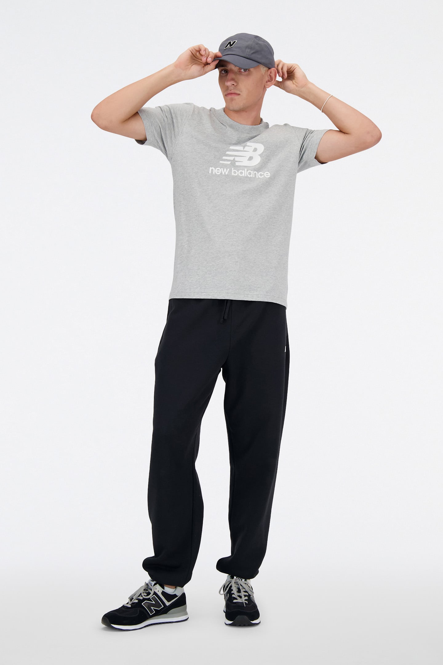 NB ESSENTIALS LOGO T-SHIRT IN GREY 3