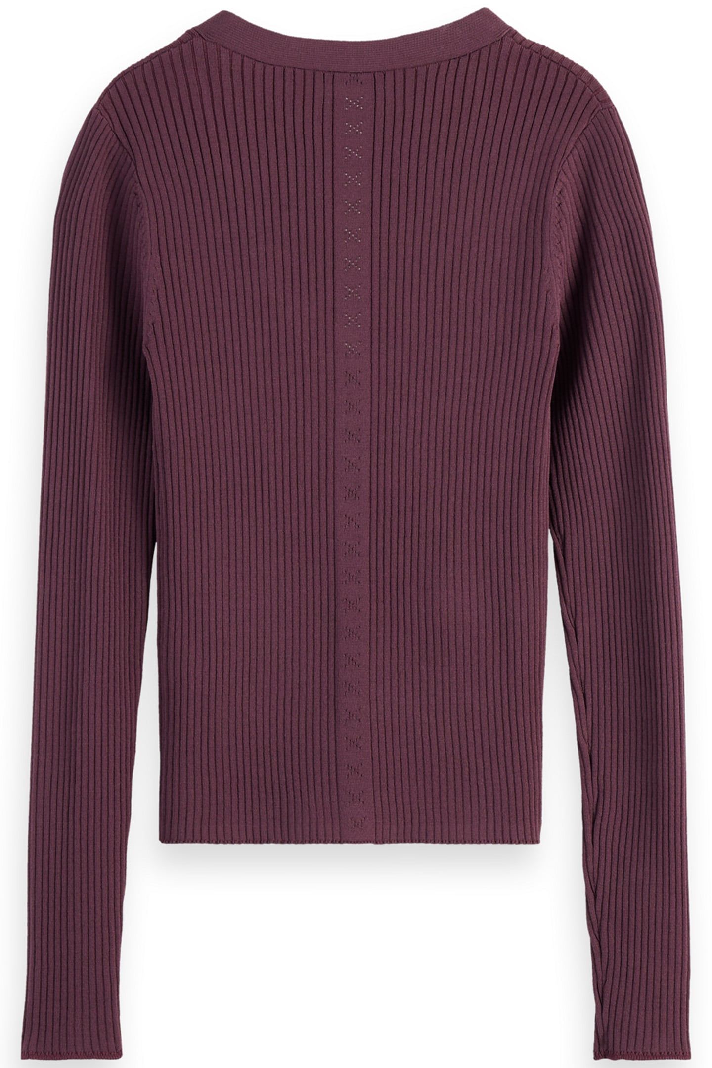 RIBBED FITTED PULLOVER BERRY 5