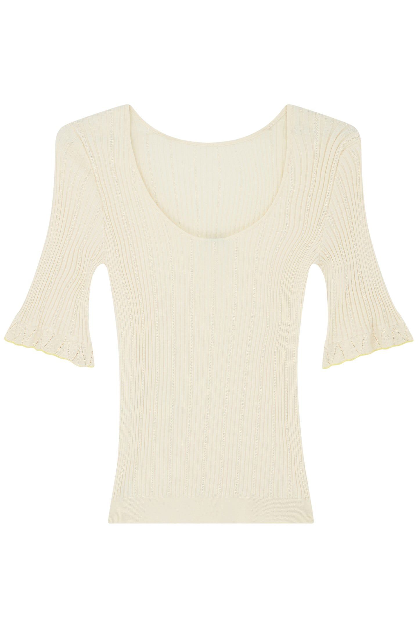 KNITTED SWEATER SS SCOOP NECK OFF WHITE 4