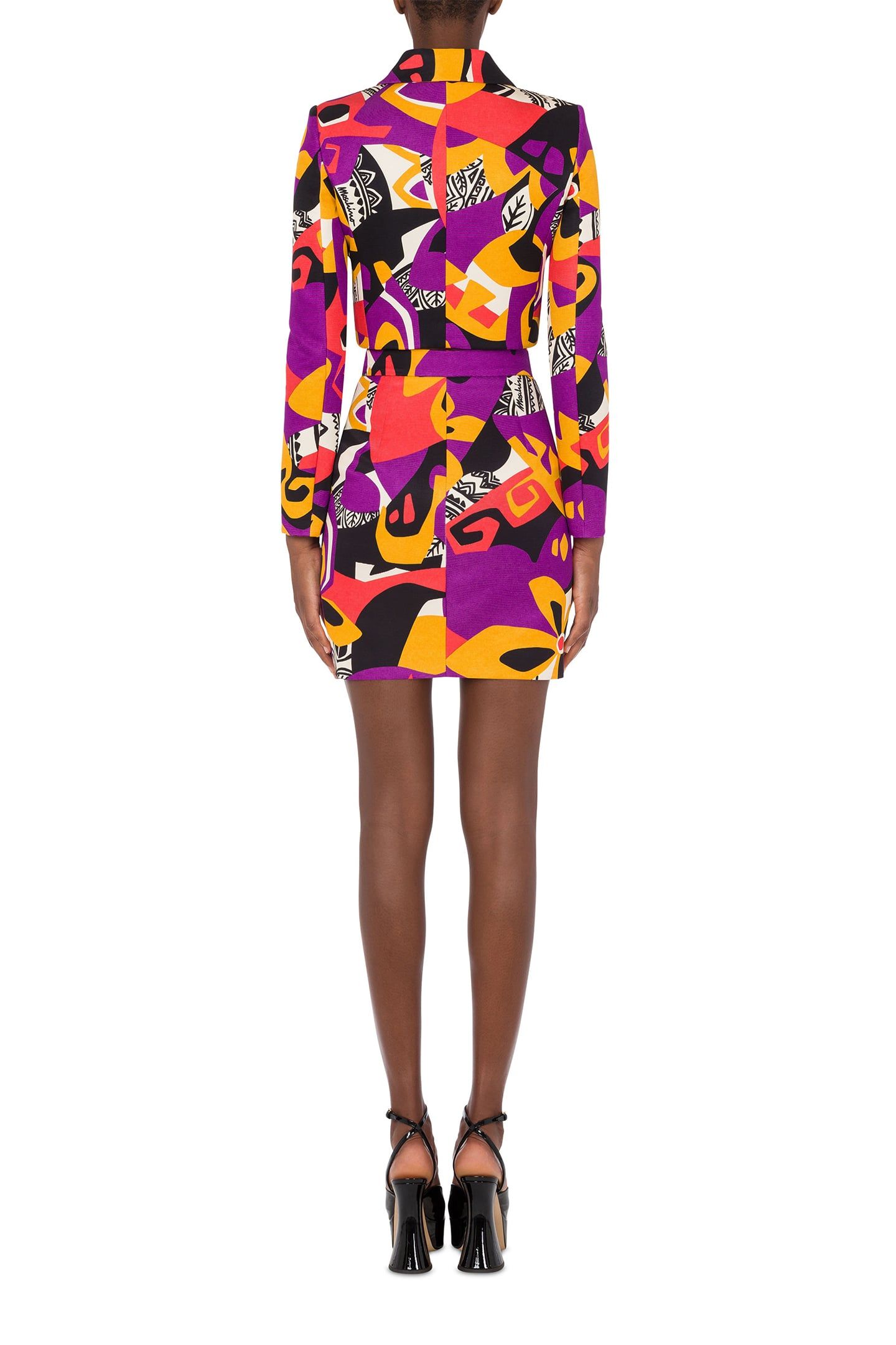 CROPPED JACKET IN GEOMETRIC PRINT OTTOMAN MULTICOLOUR 2