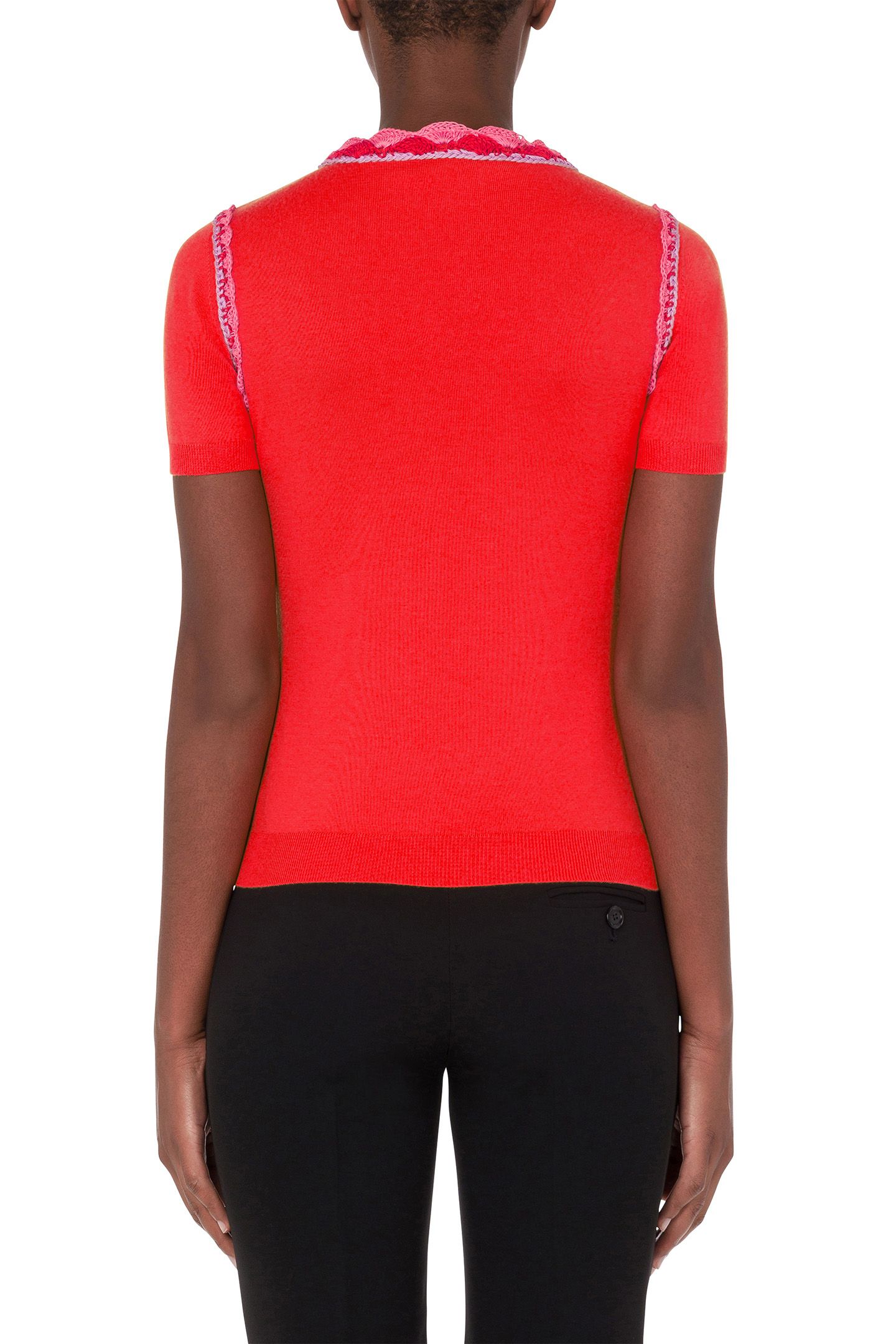 CROCHET DETAILS WOOL TOP RED 2