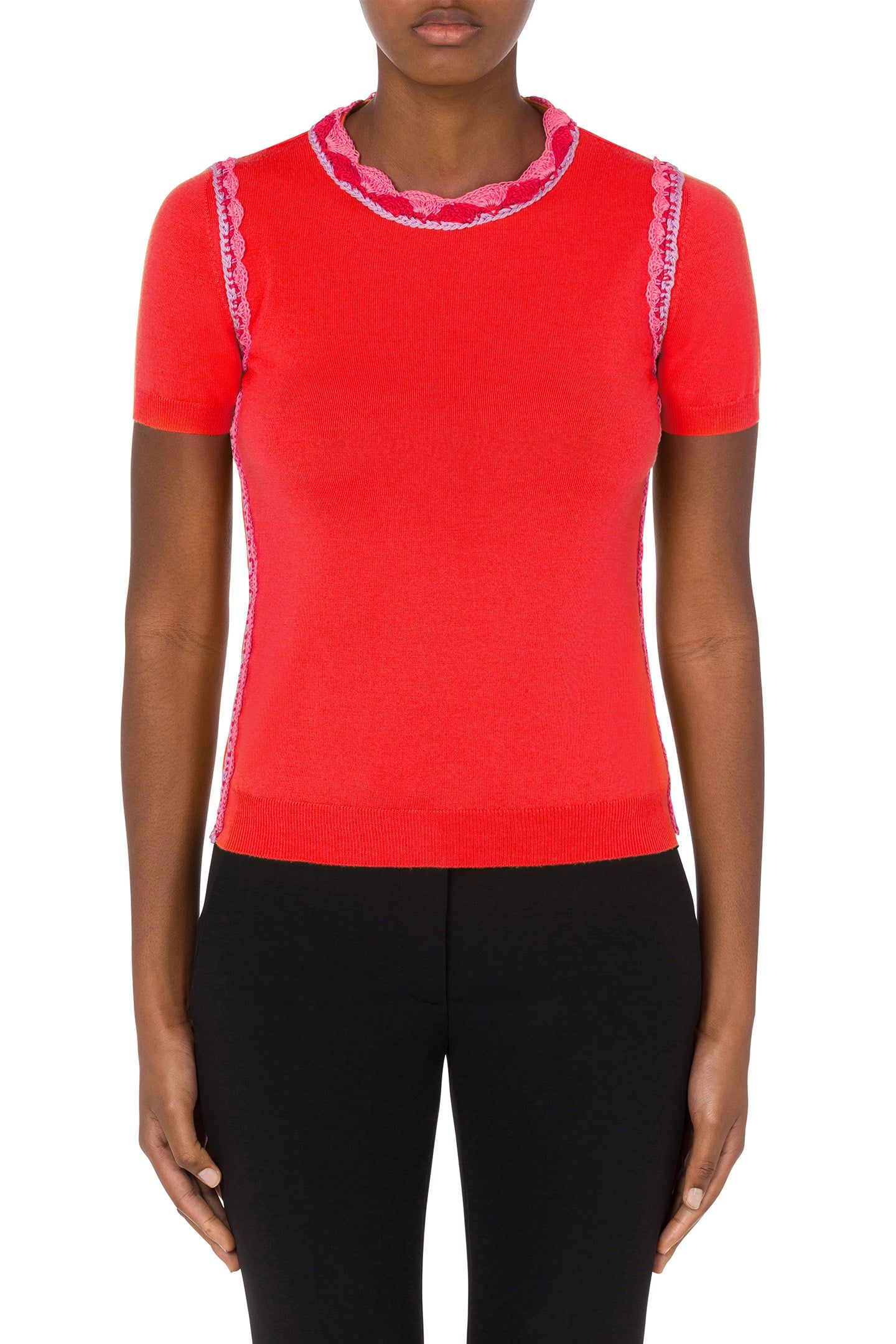 CROCHET DETAILS WOOL TOP RED 1