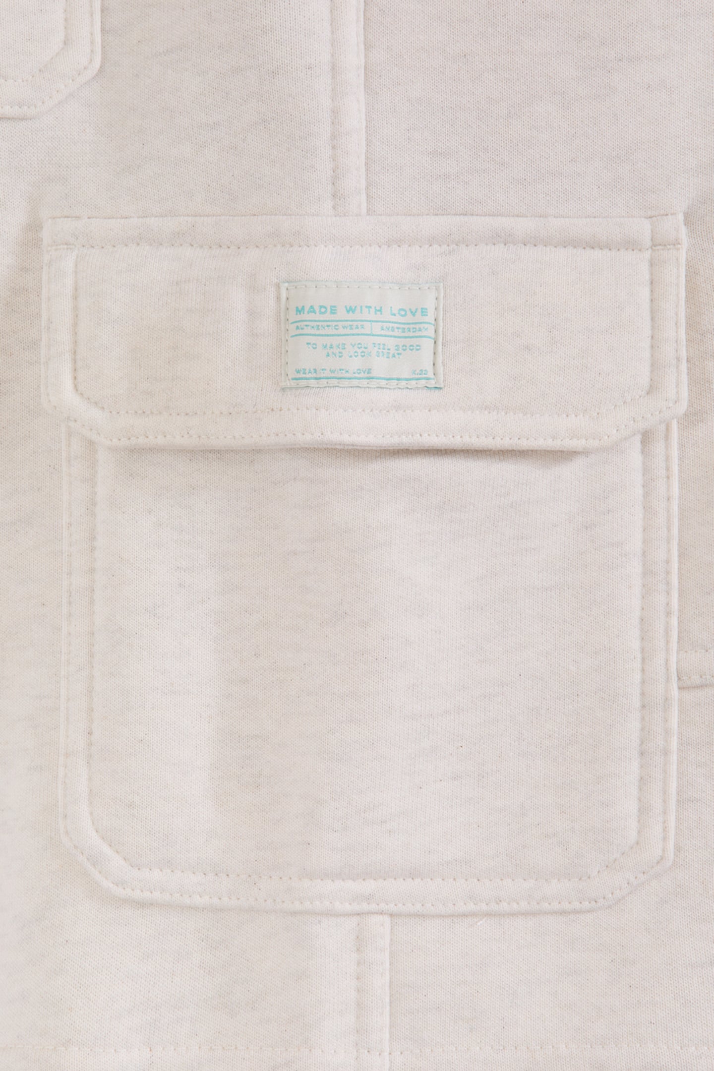 BOYS S&S FLEECE CARGO SHORT IVORY 3