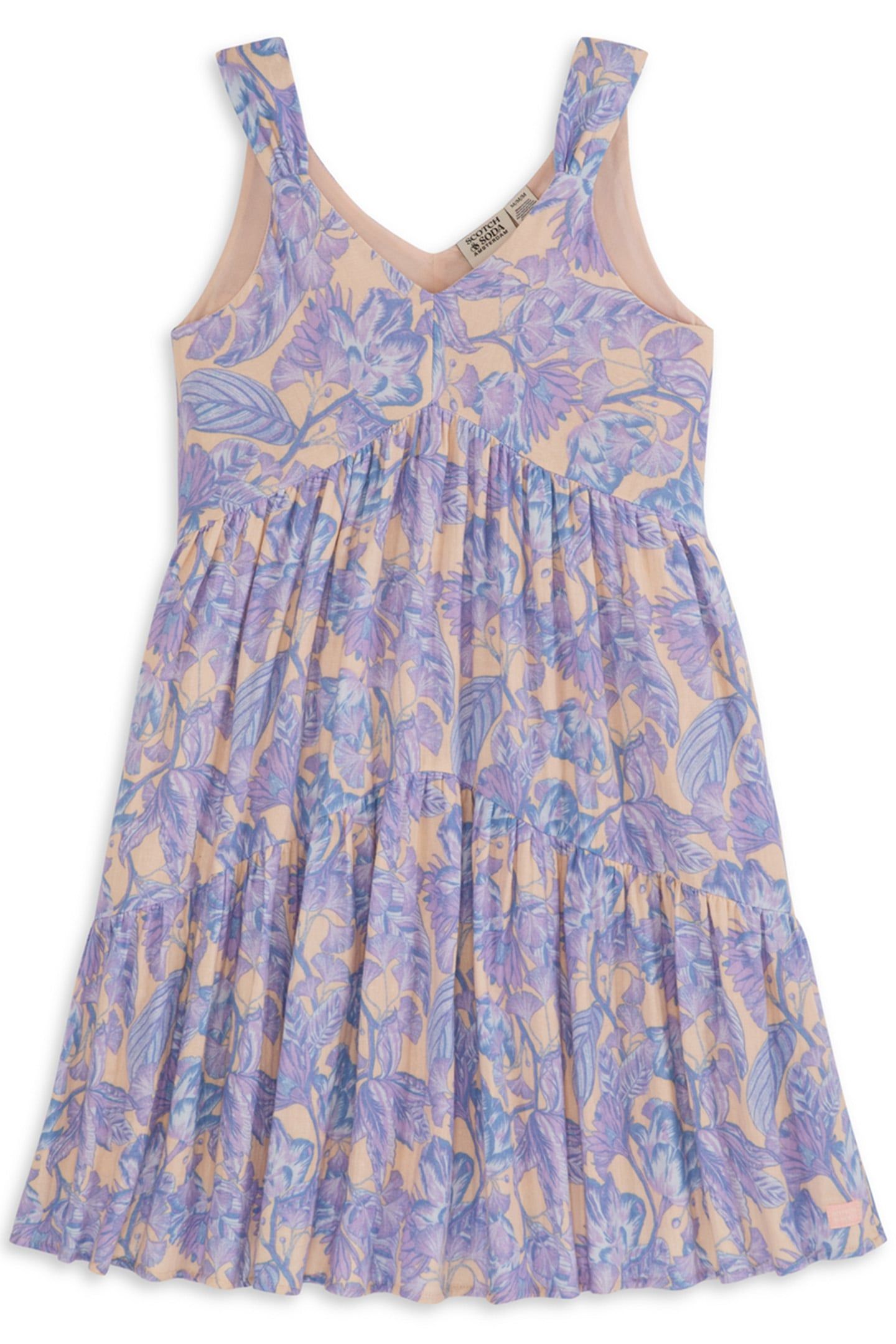 GIRLS S&S GIRLS SLVLSS TIERED LONG DRESS LT BROWN 1