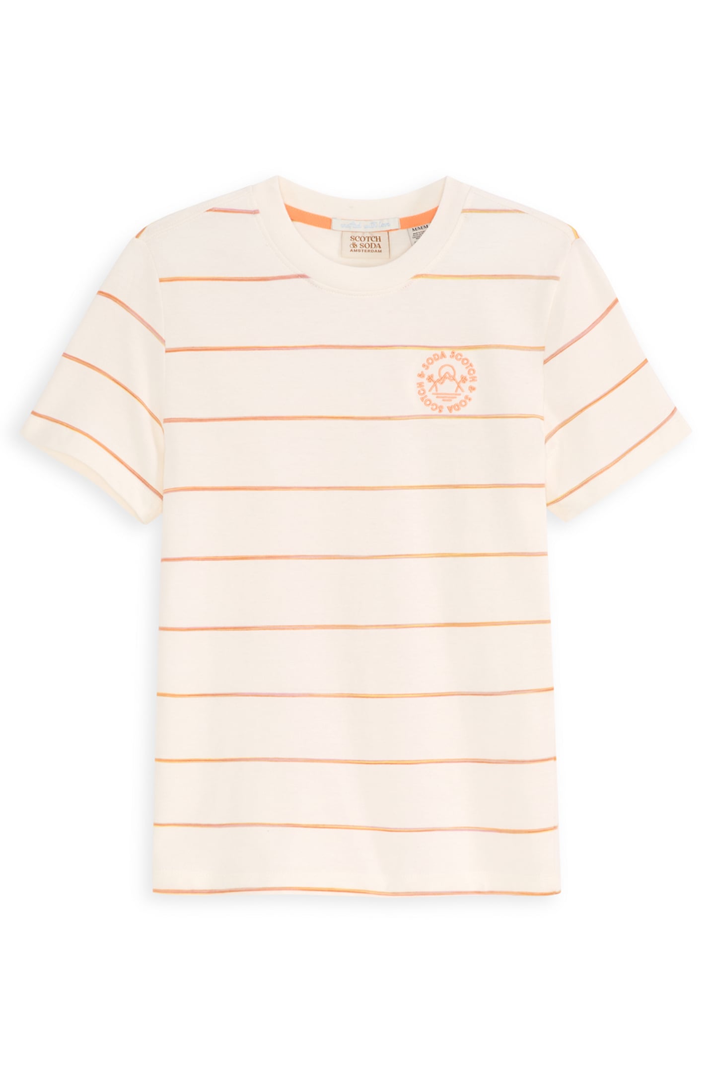 BOYS S&S SPACE DYED STRIPE FASHION TEE LIGHT BEIGE 1
